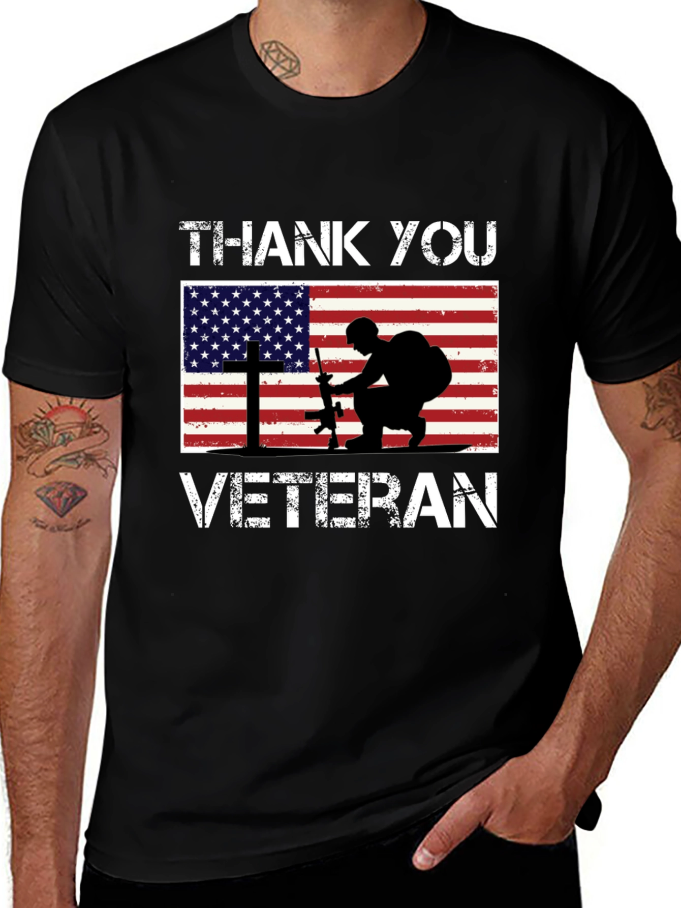 Variant 18 of Thank You Veteran T-Shirt - Patriotic US Flag