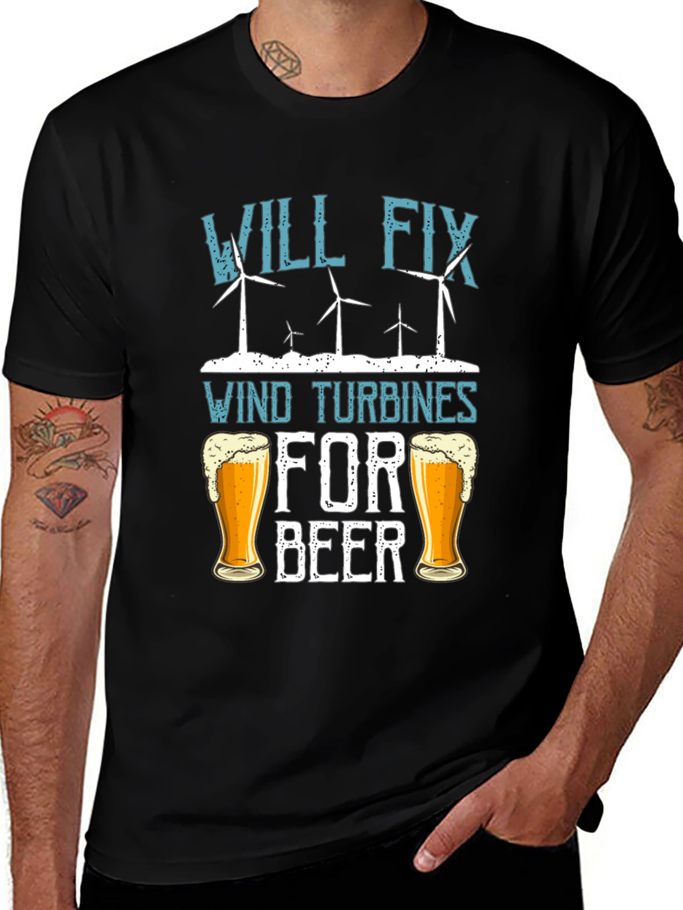 Variant 23 of Will Fix Wind Turbines For Beer T-Shirt