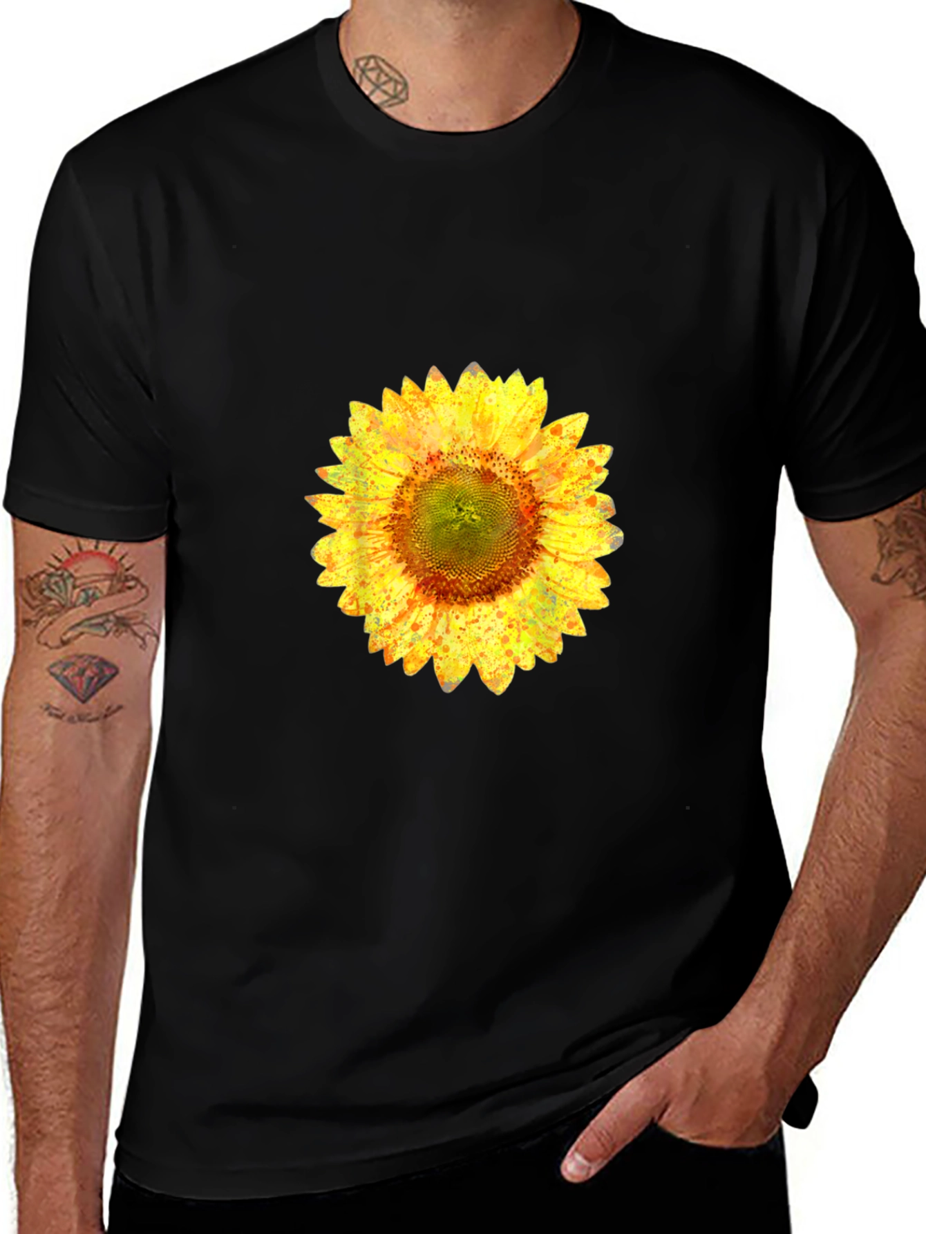 Variant 26 of Sunflower Graphic Print Black T-Shirt