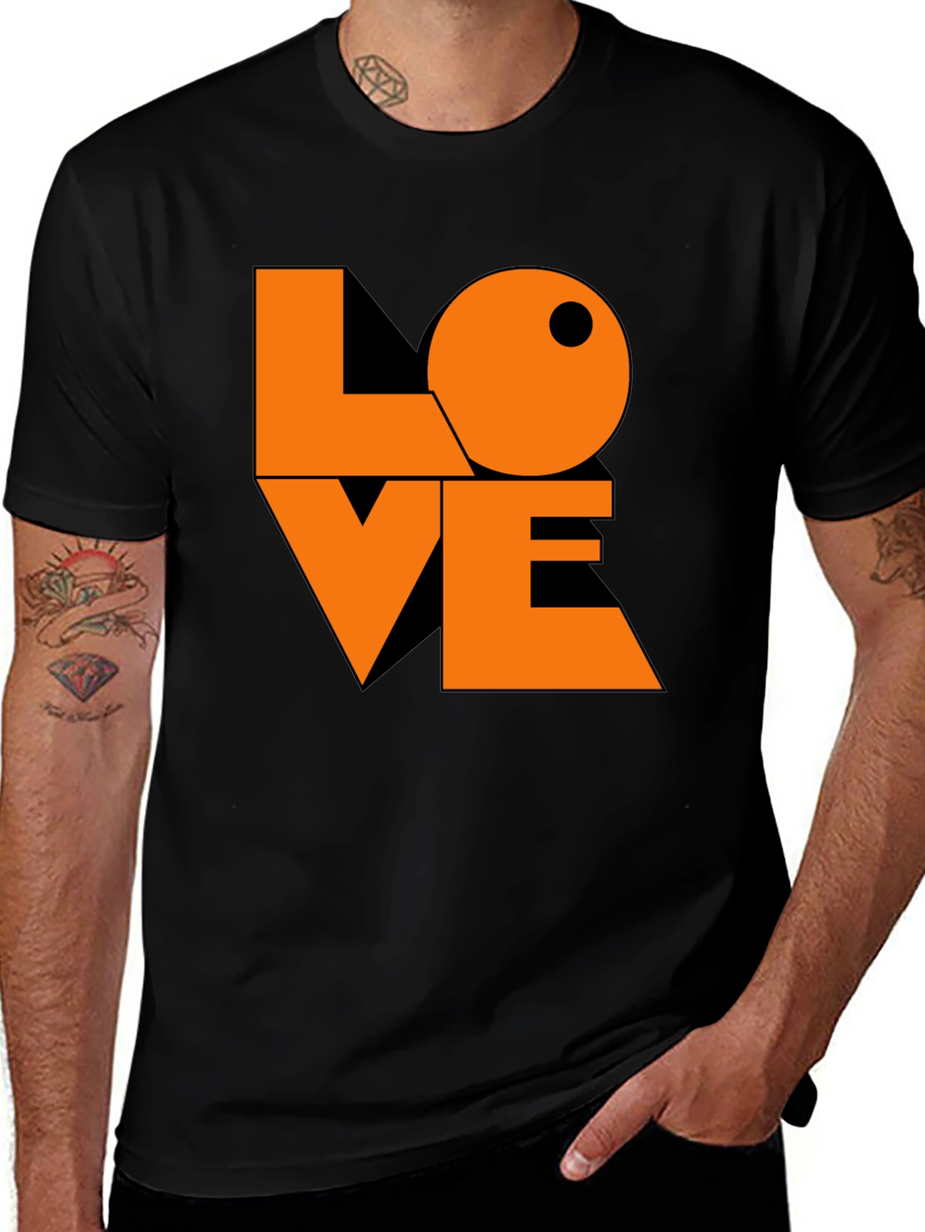 Variant 5 of LOVE Graphic T-Shirt - Unique Orange Design