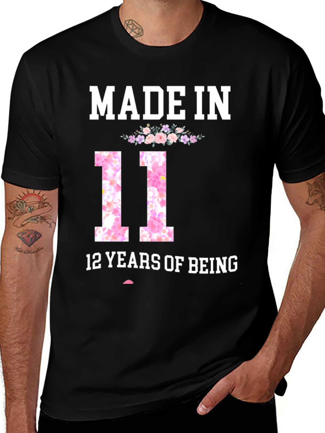 Black Made In 11, 12 Years Of Being T-Shirt main image