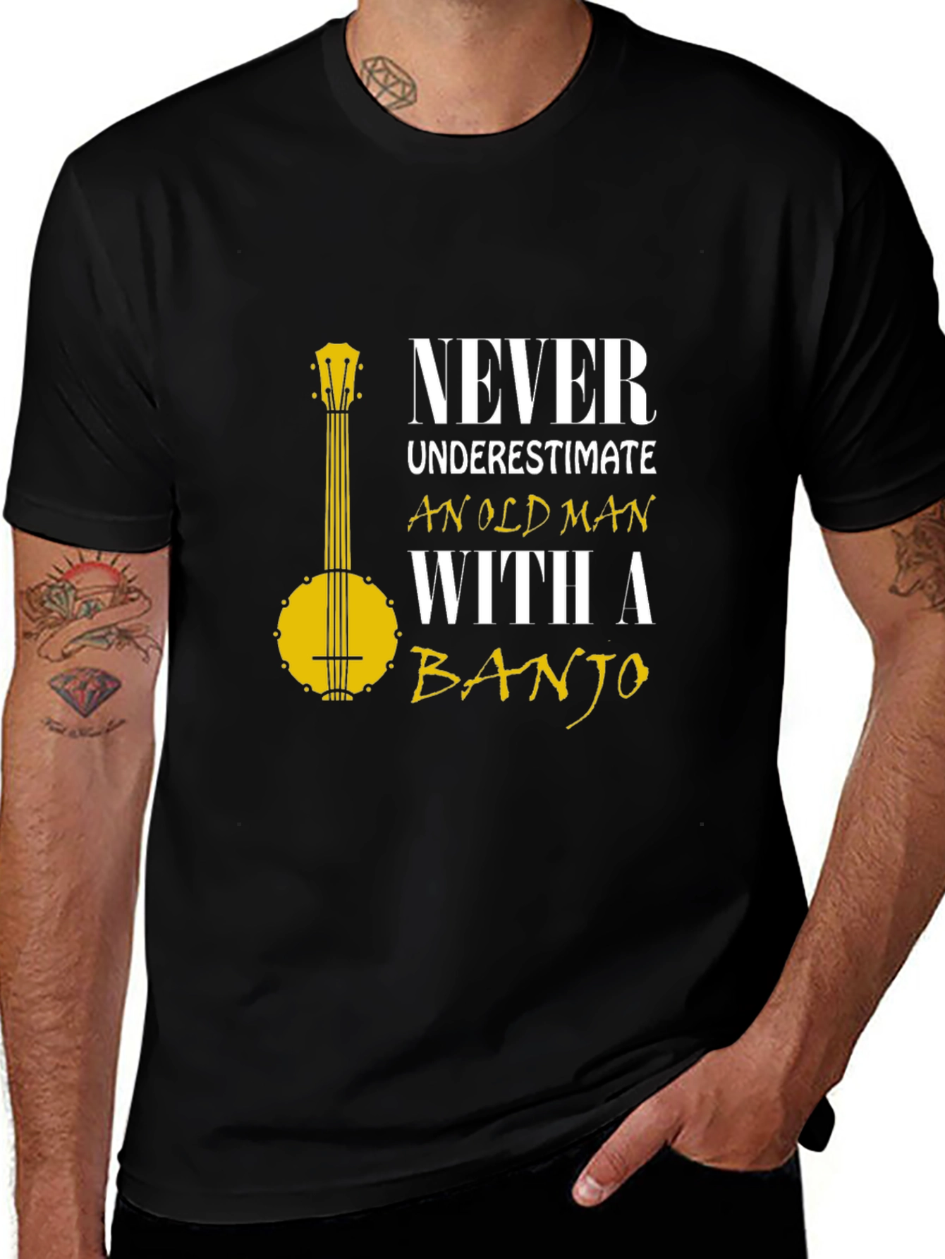 Variant 3 of Never Underestimate Banjo Player T-Shirt