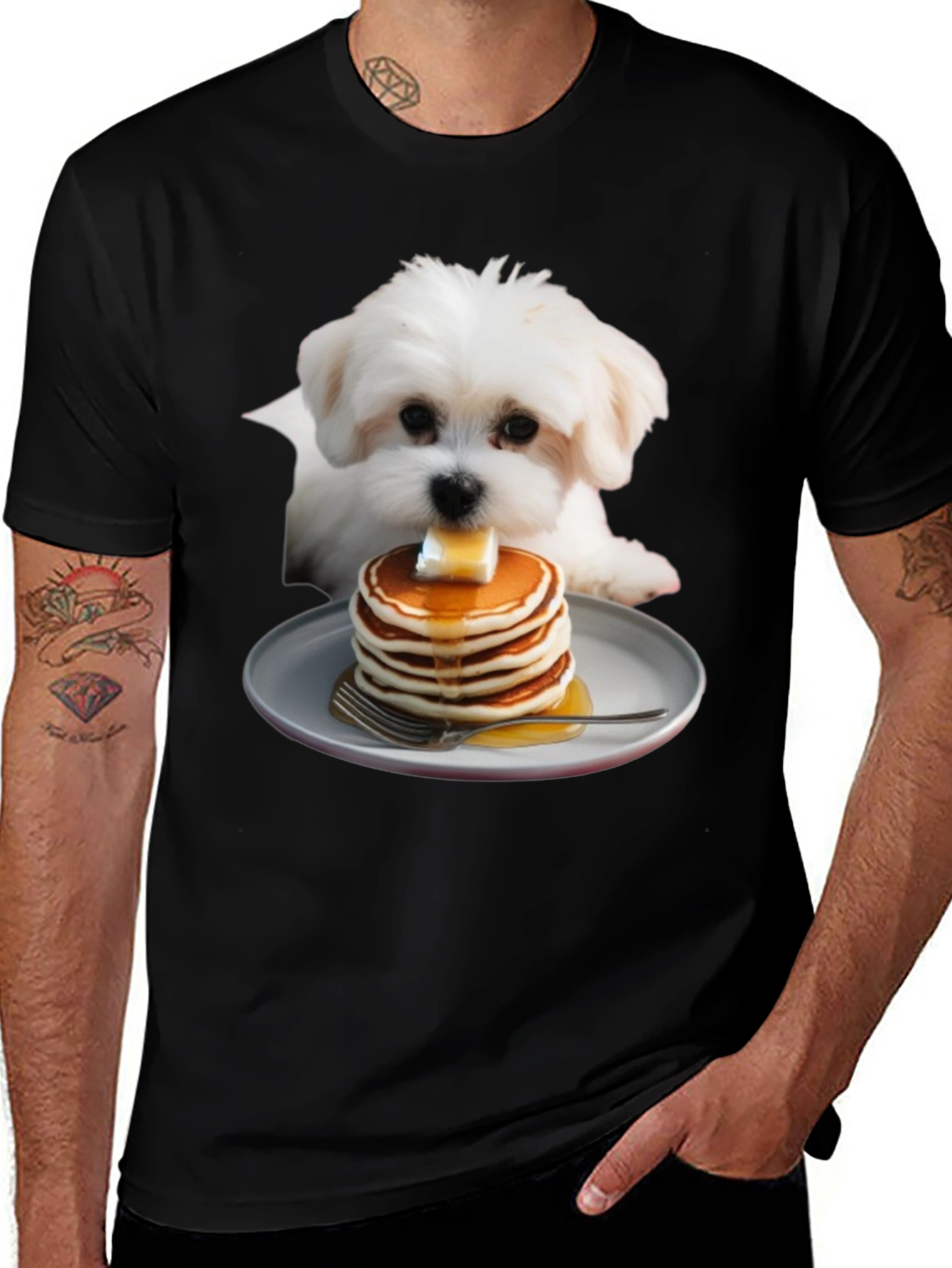 Variant 26 of Dog with Pancakes Graphic T-Shirt - Unisex