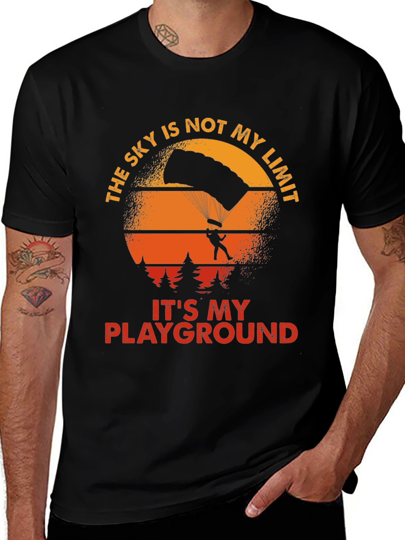 Variant 7 of Sky's Not My Limit T-Shirt - Skydiver Playground Tee