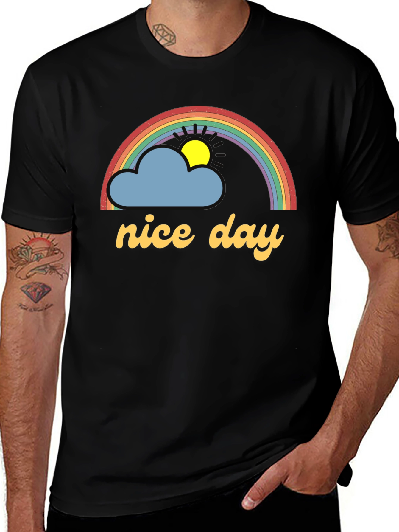 Variant 16 of Nice Day Rainbow Cloud T-Shirt