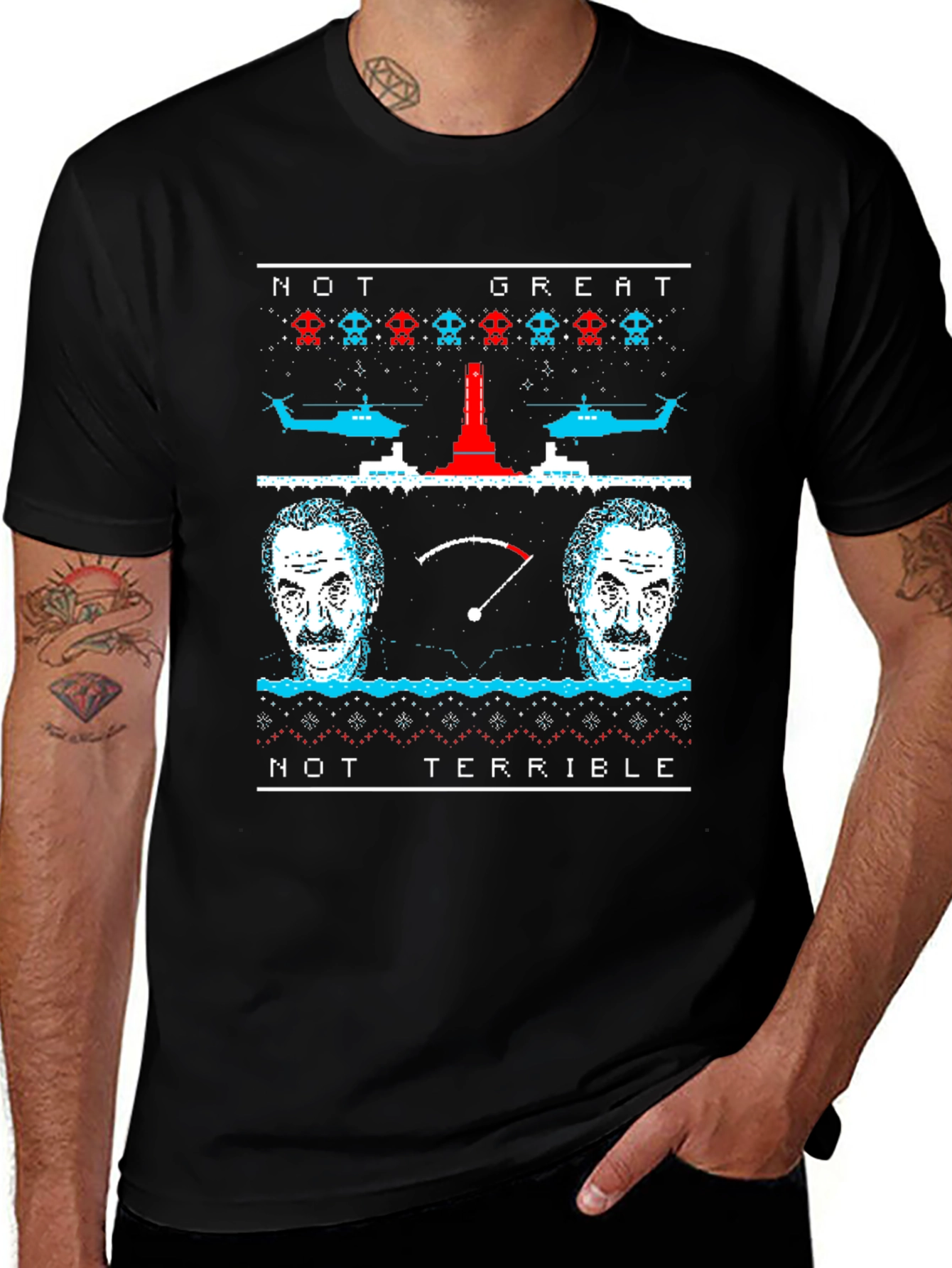 Variant 15 of Not Great Not Terrible Ugly Christmas T-Shirt
