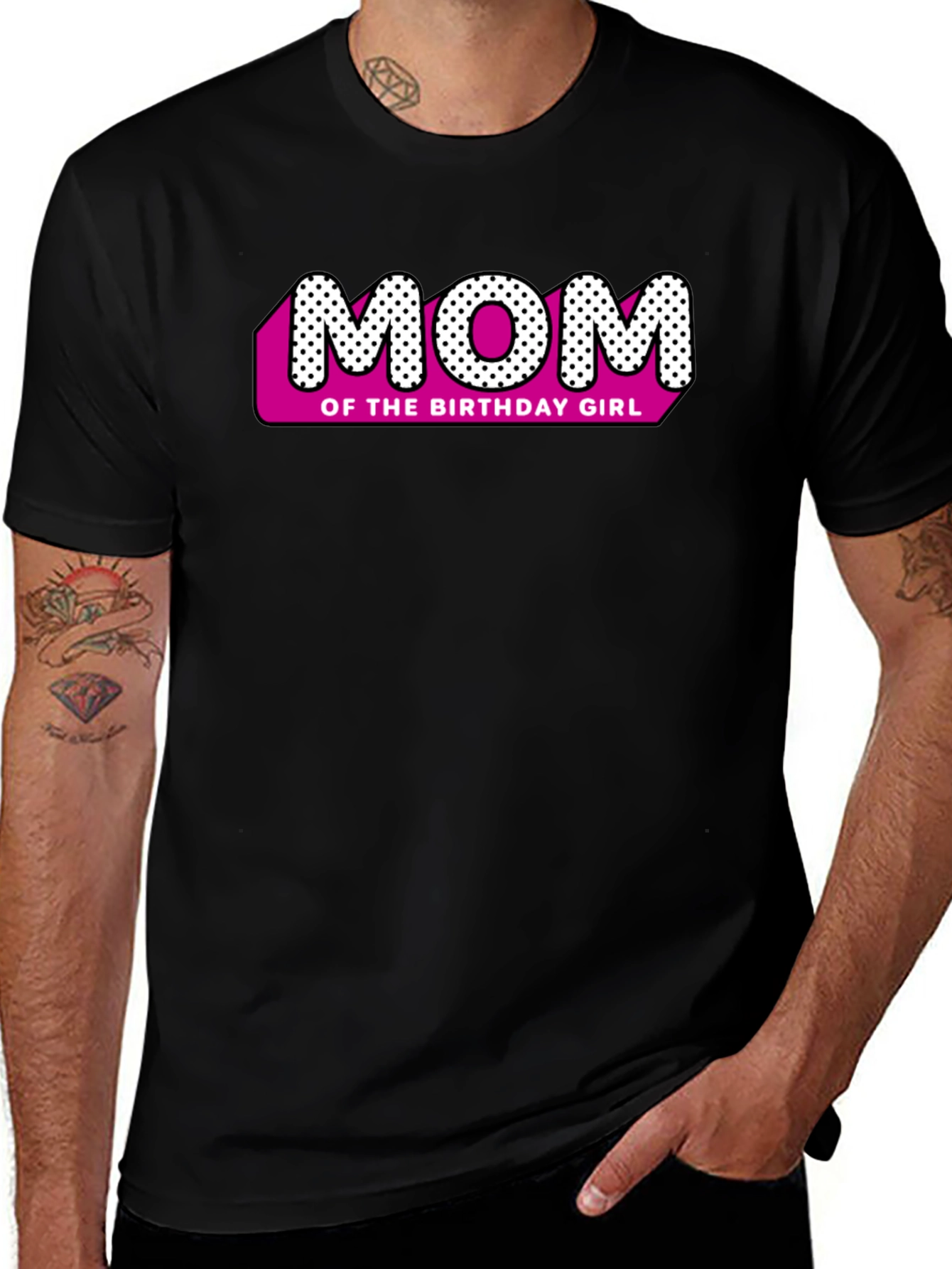 Variant 29 of Mom of the Birthday Girl T-Shirt - Black