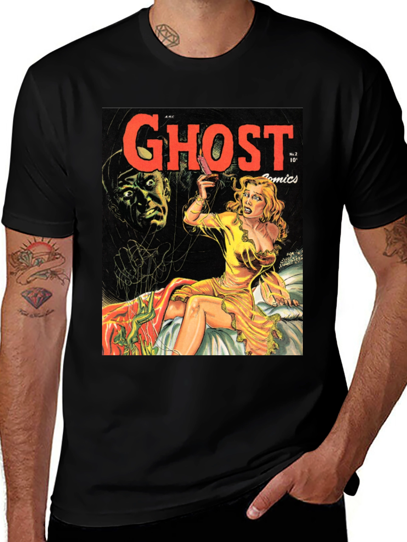 Variant 21 of Ghost Comic Book Cover T-Shirt - Vintage Horror Tee