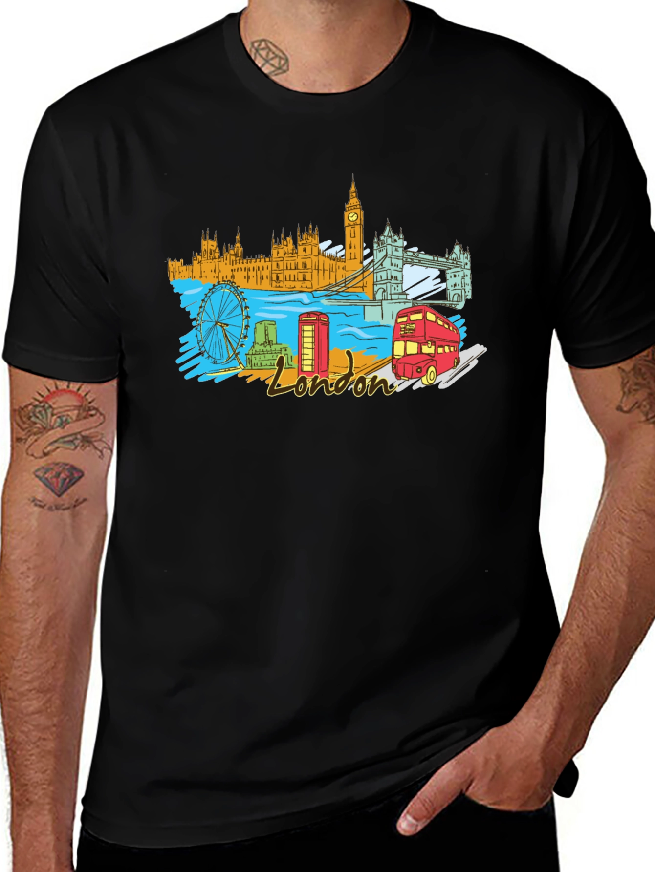 London Landmark Graphic T-Shirt