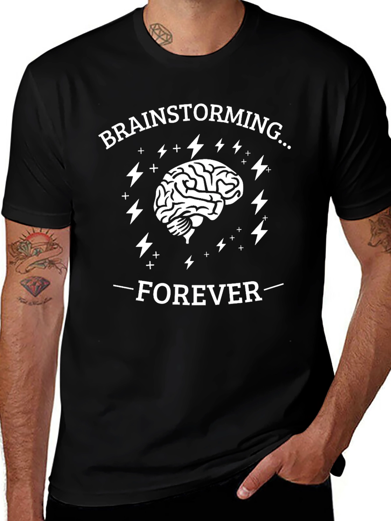 Variant 10 of Brainstorming Forever T-Shirt - Mens Black Tee