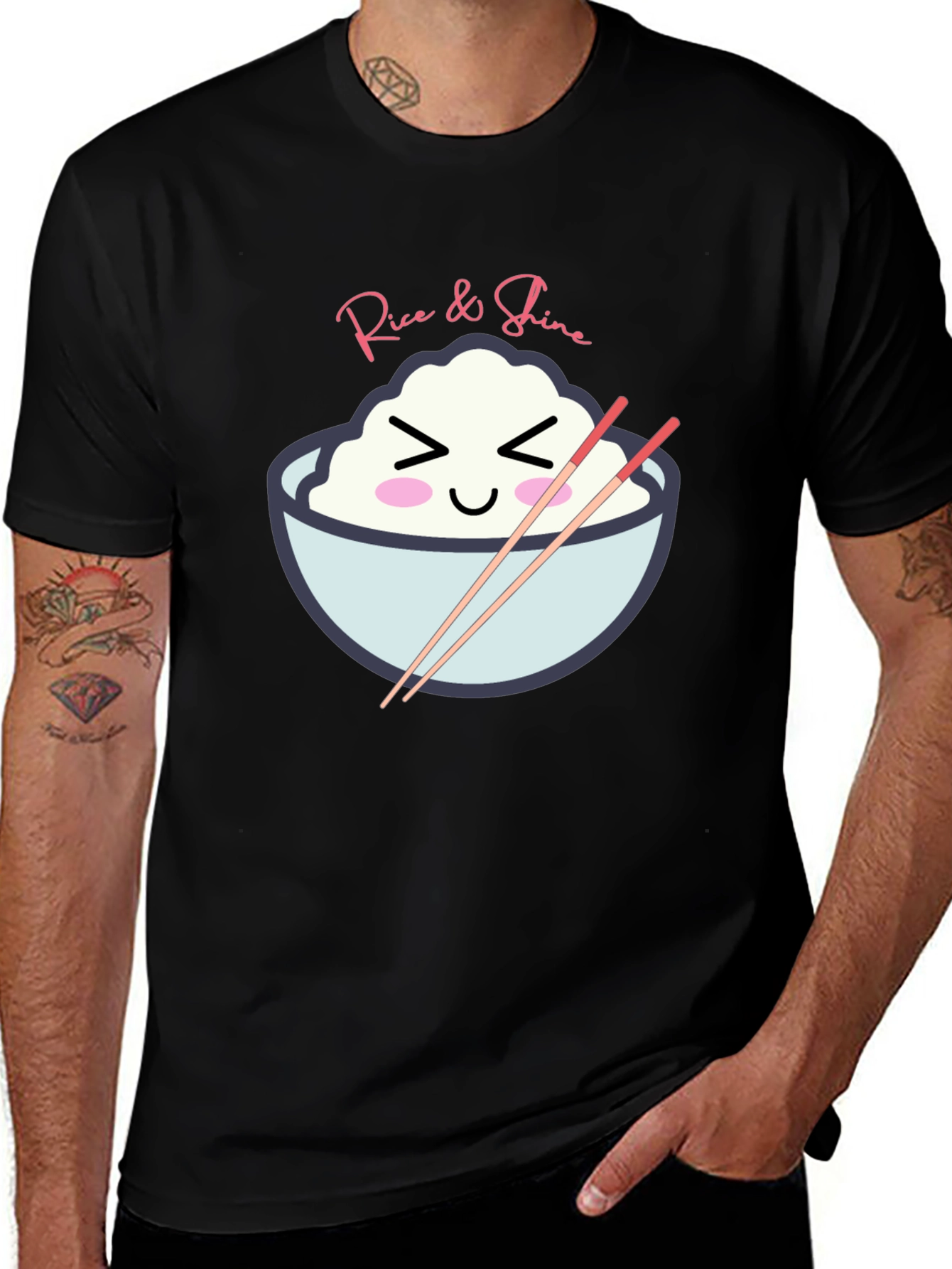 Cute Rice & Shine Graphic Tee - Casual Comfort