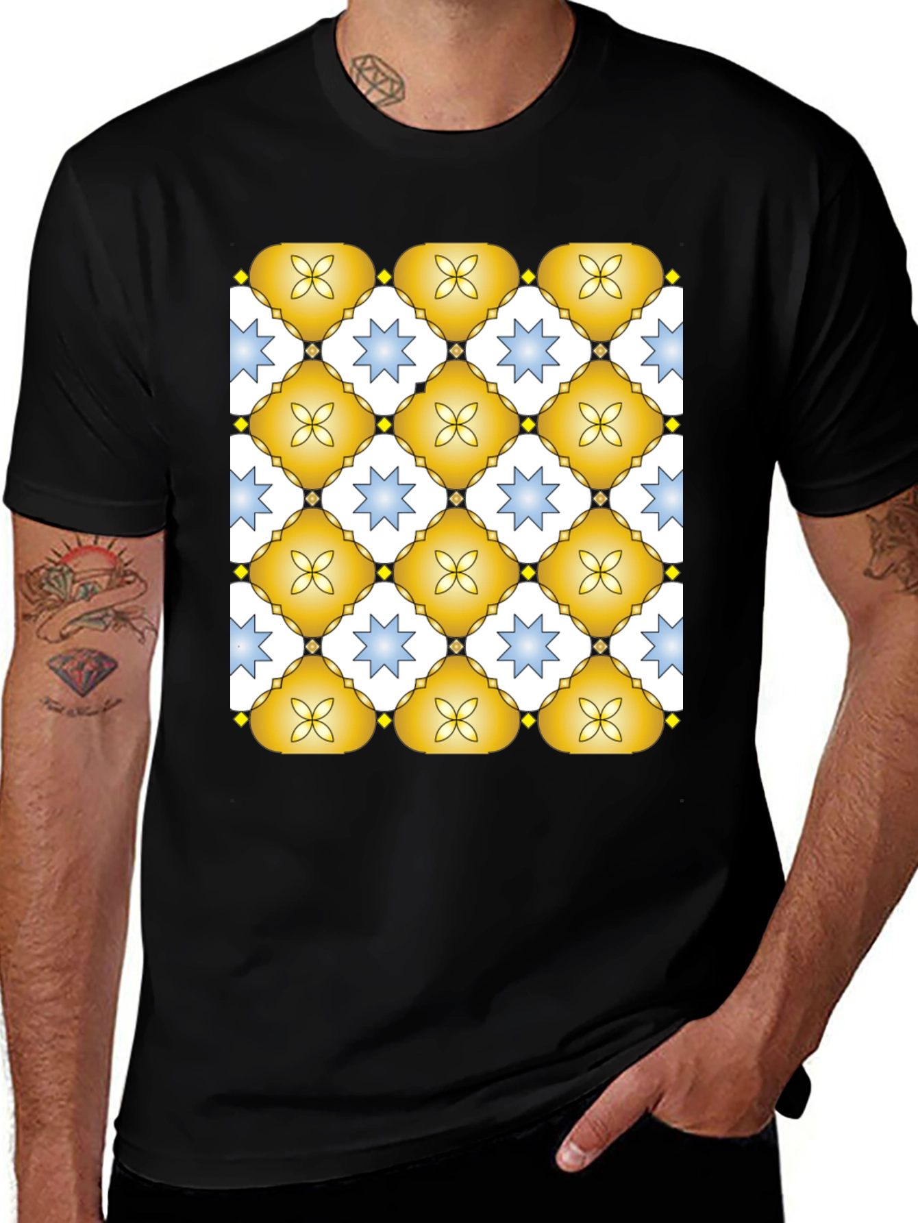Variant 18 of Patterned Crew Neck T-Shirt