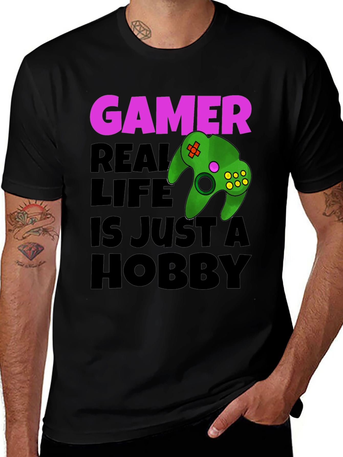 Variant 10 of Gamer Real Life Hobby Graphic Tee