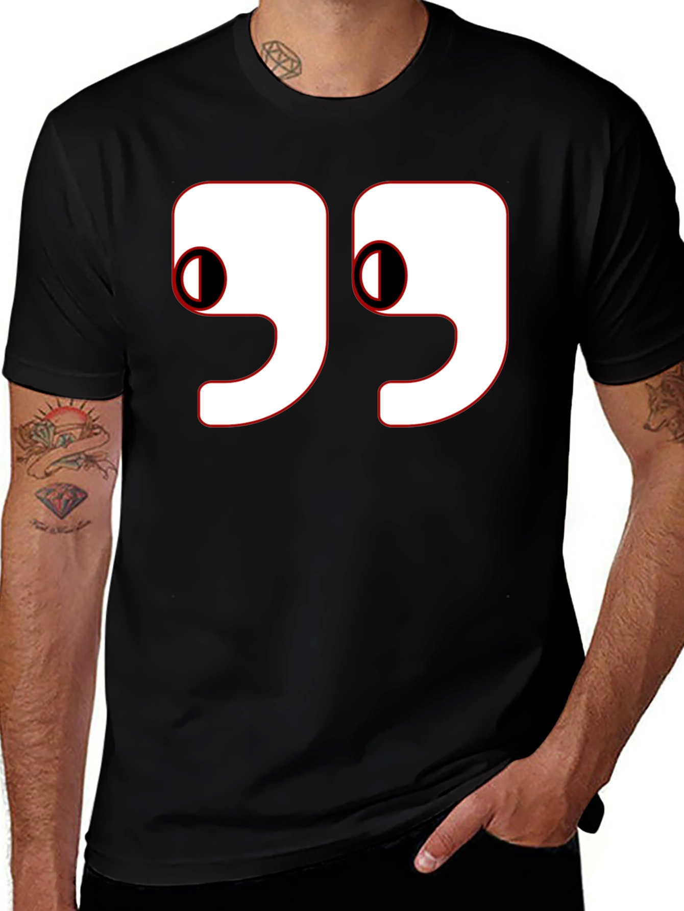 Variant 23 of Quirky Number 99 Graphic Tee - Eye Catching Design