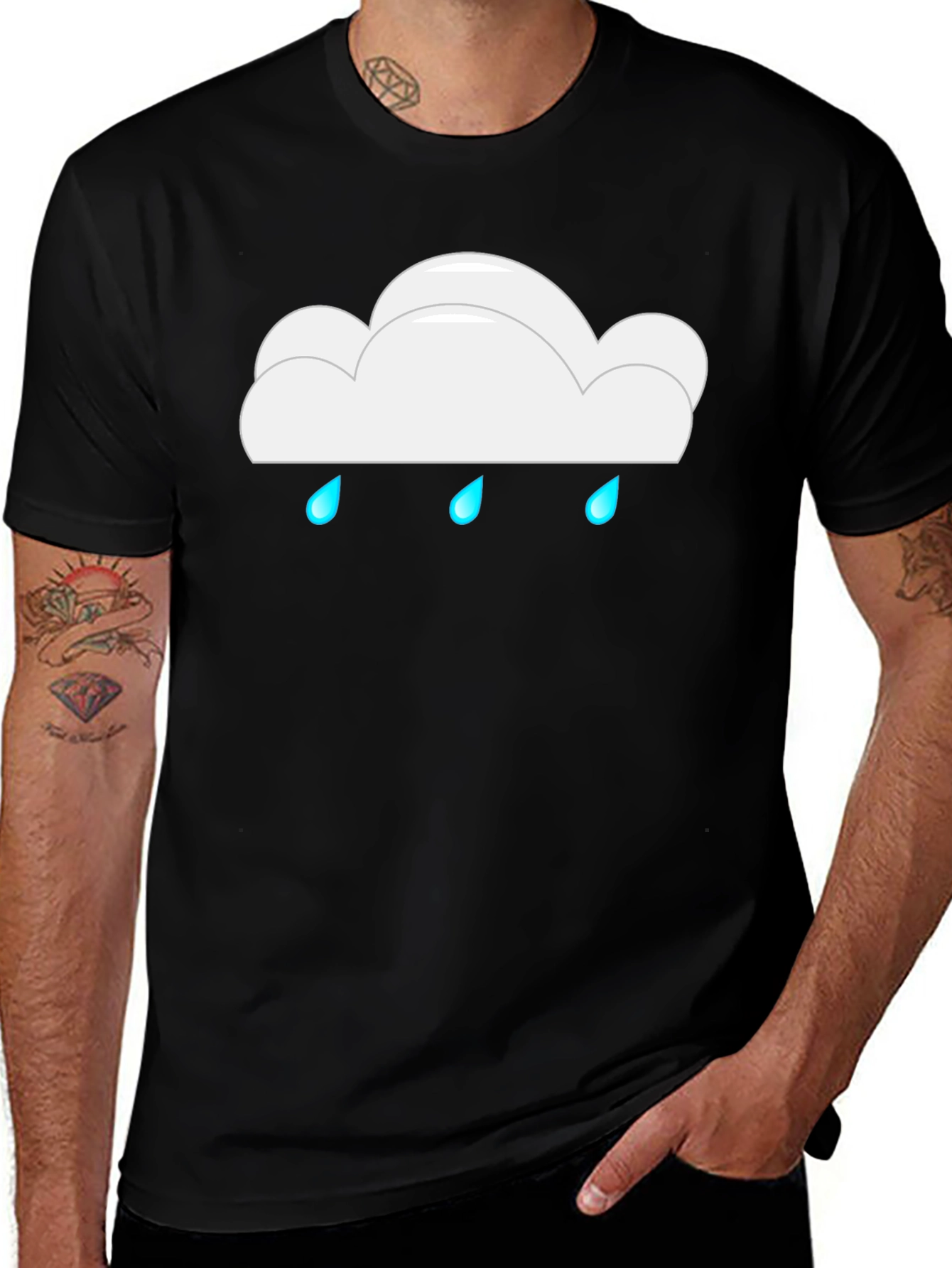 Variant 17 of Rainy Cloud Black T-Shirt