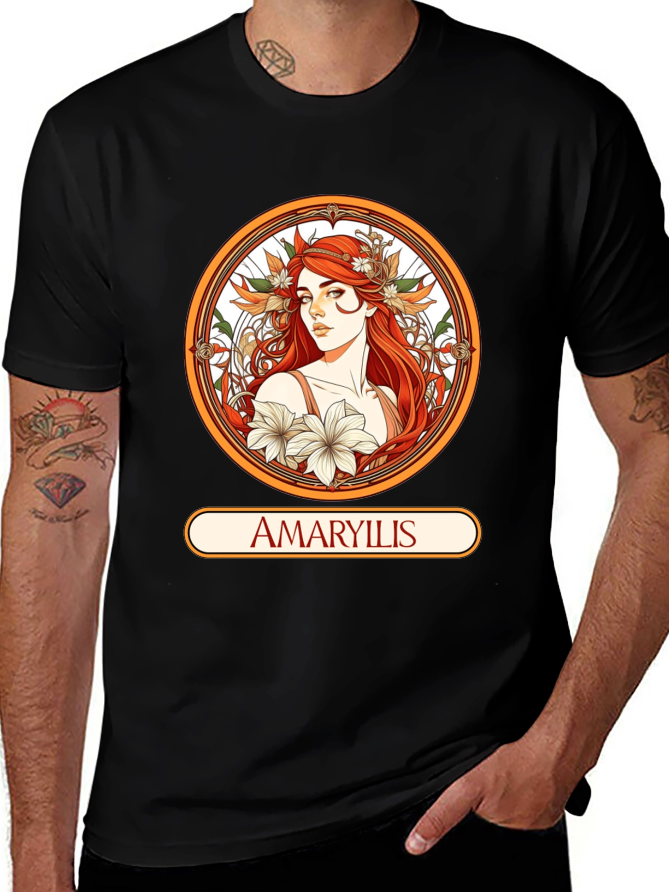 Variant 10 of Amaryllis Woman Black T-shirt