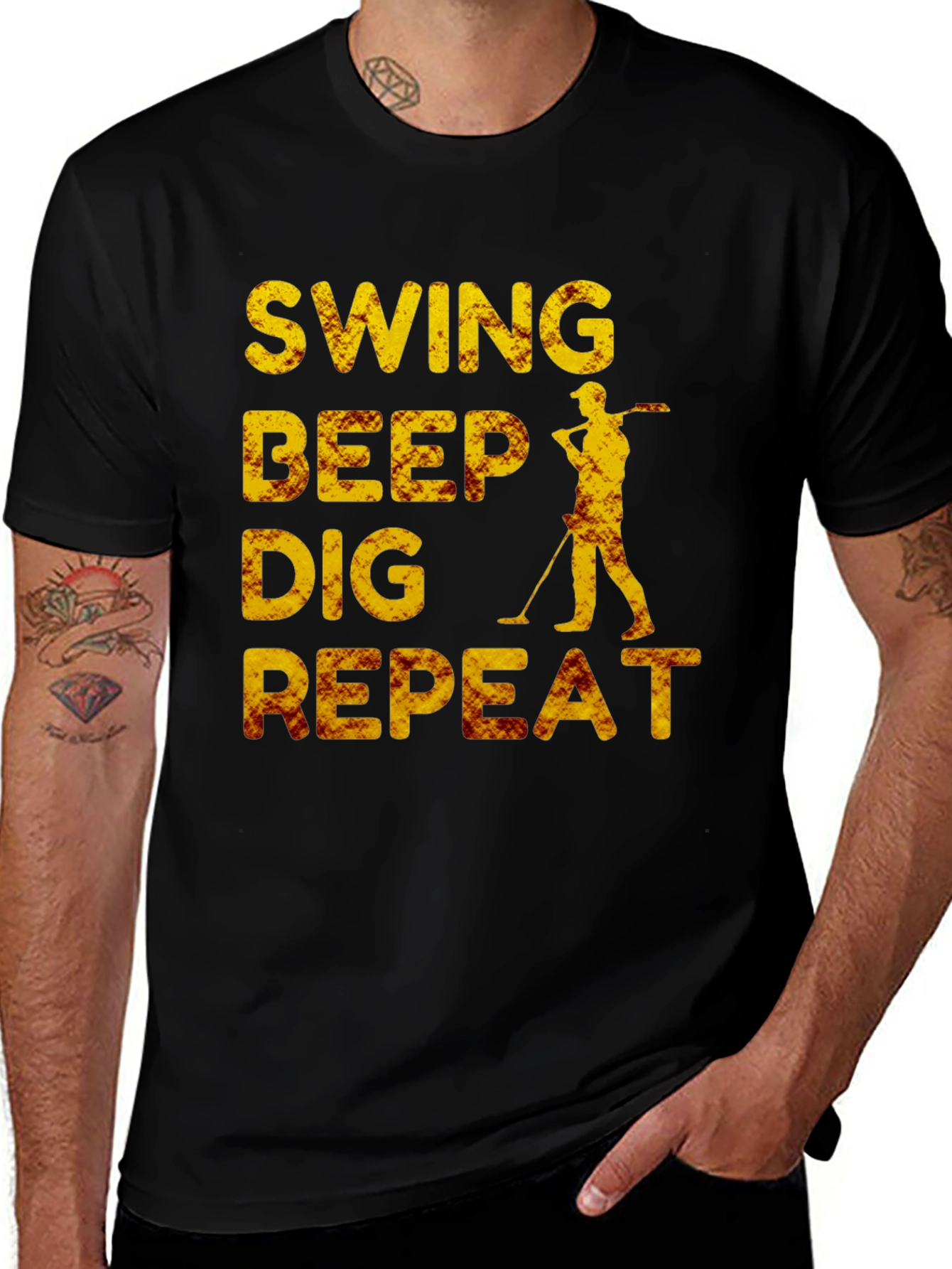 Variant 26 of Swing Beep Dig Repeat Metal Detecting T-Shirt