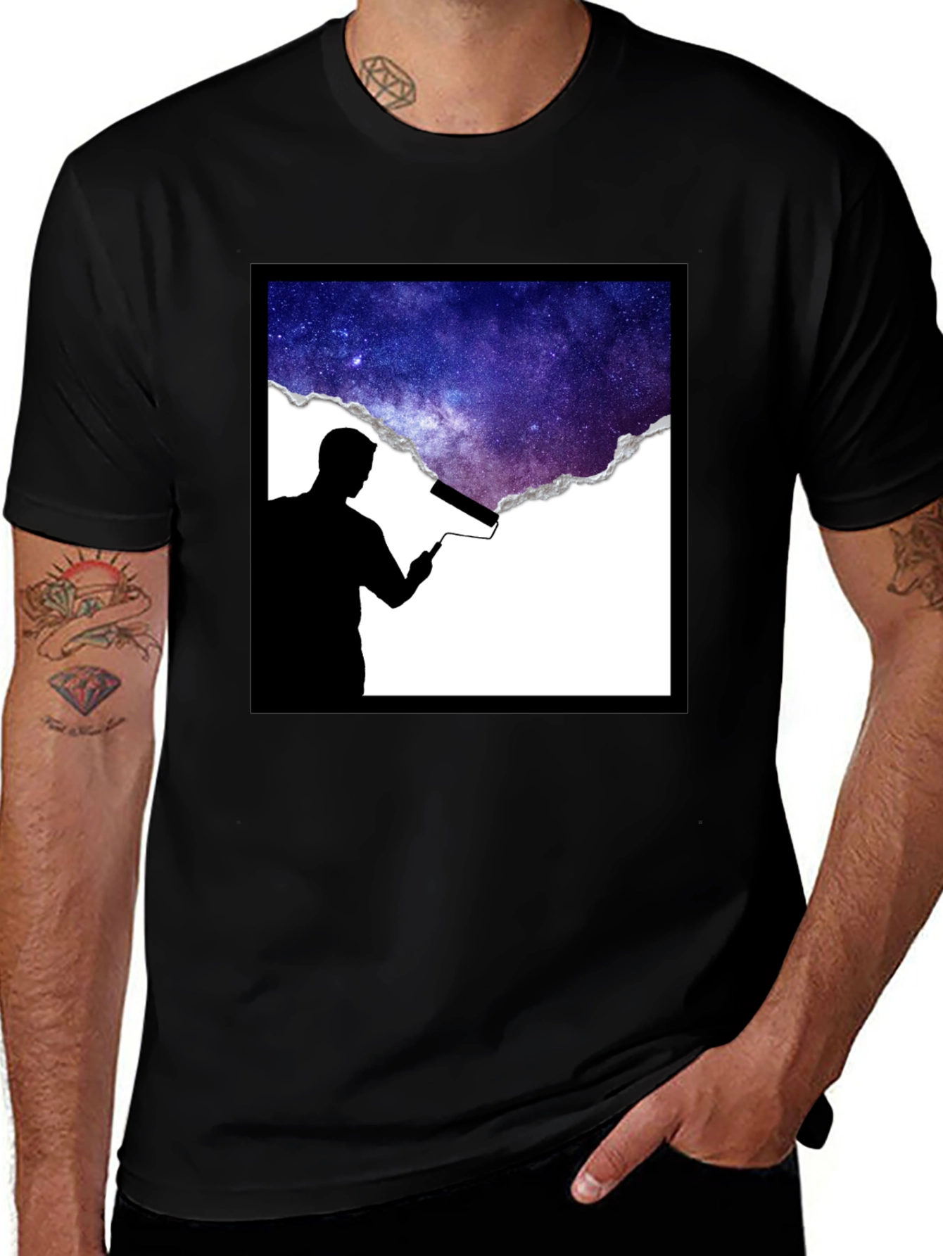 Variant 11 of Galaxy Painter Graphic T-Shirt - Unique Design