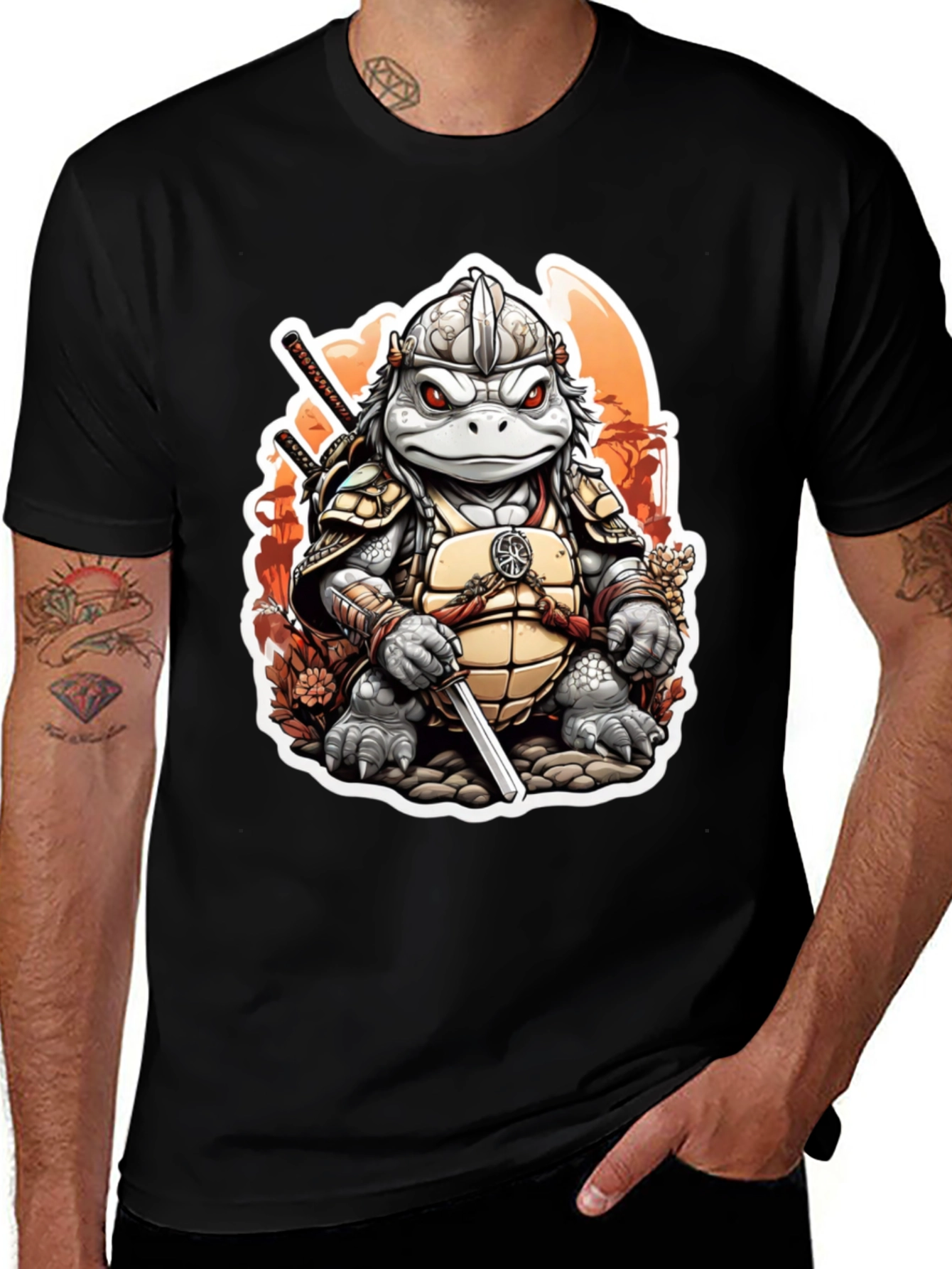 Variant 15 of Turtle Samurai Graphic Tee - Ninja Warrior Style
