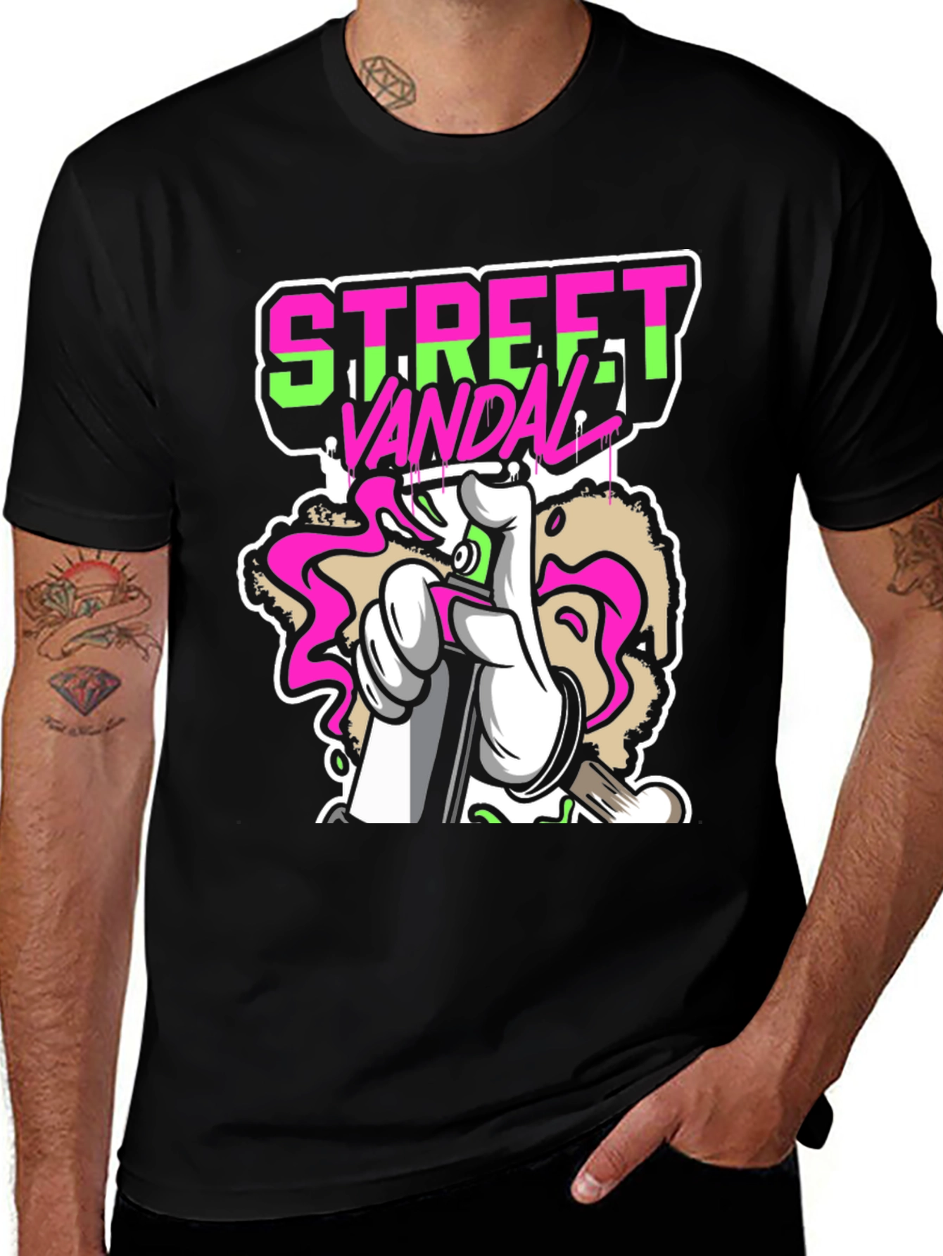 Variant 20 of Street Vandal Graffiti Graphic Tee - Black