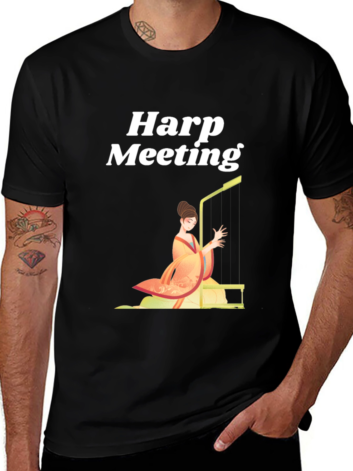 Variant 26 of Harp Meeting T-Shirt - Unique Music Lover Tee