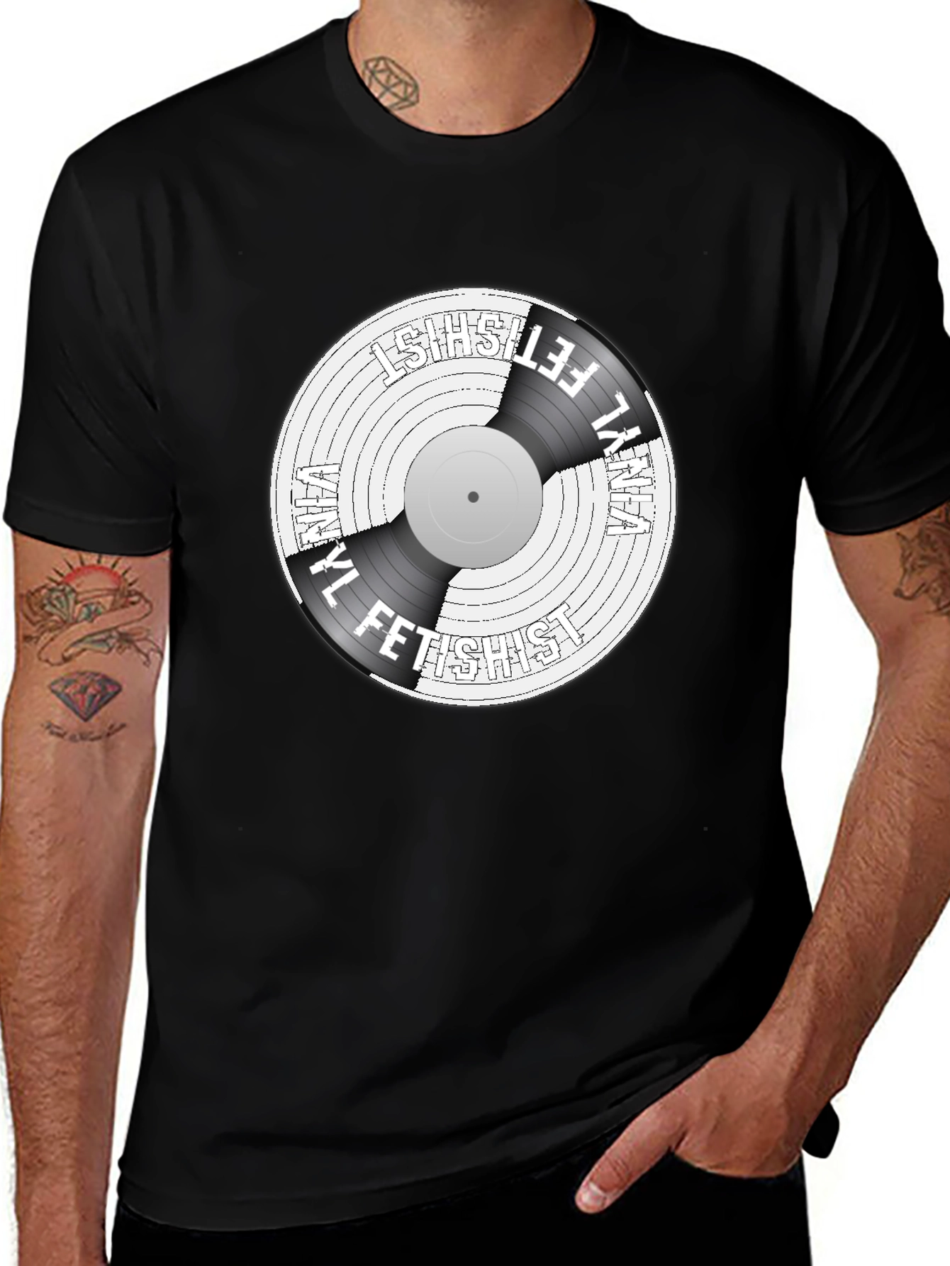 Variant 14 of Vinyl Fetishist Black Graphic Tee