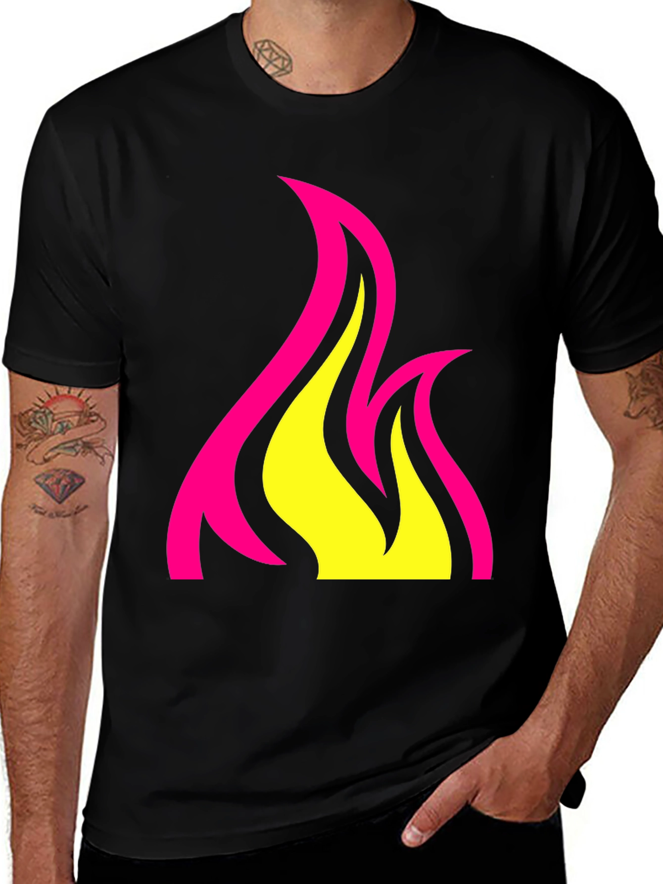 Variant 16 of Bold Fire Graphic Tee - Black Cotton T-Shirt