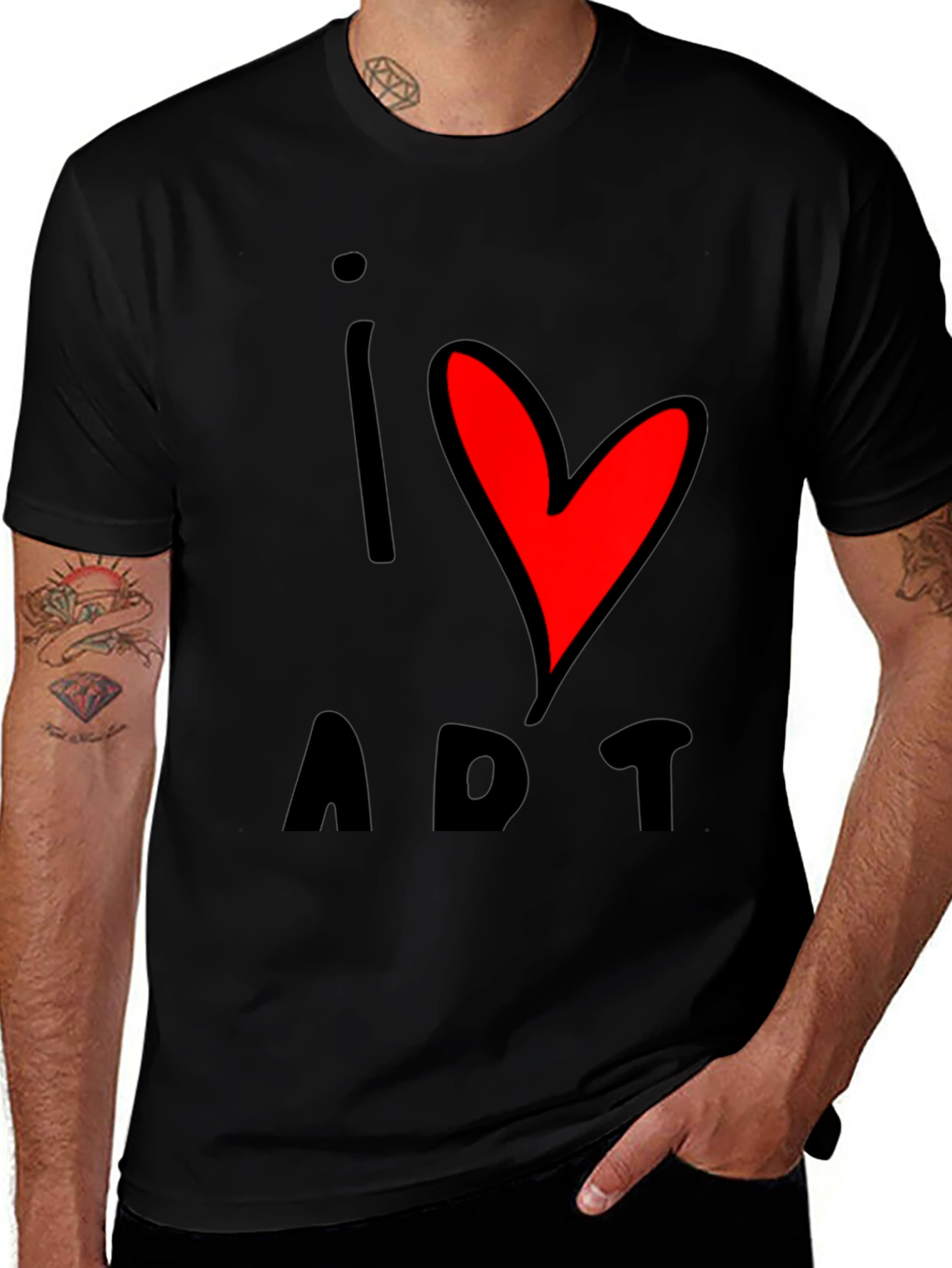 Variant 18 of I Heart Art Graphic T-Shirt - Unisex Black Tee