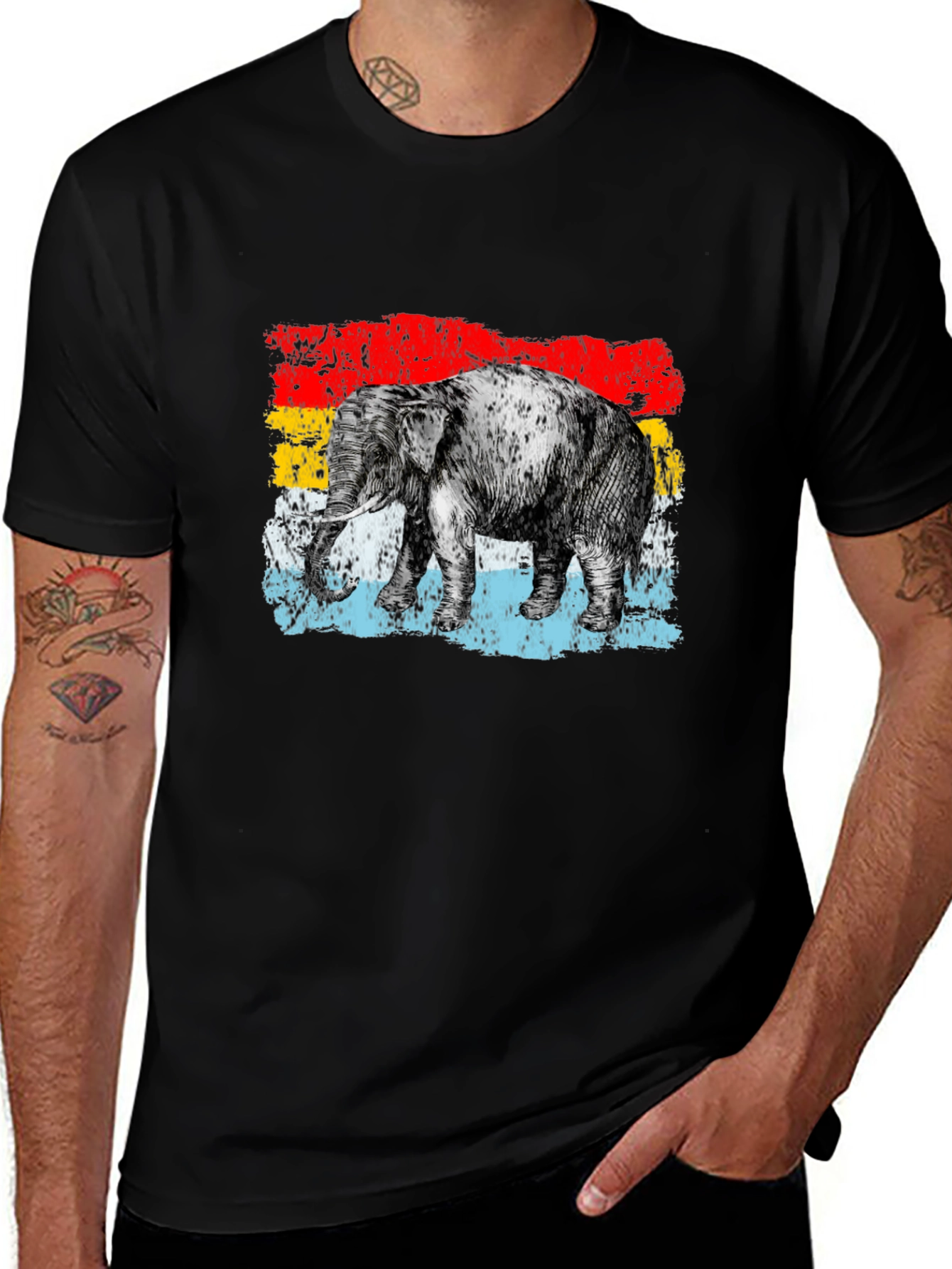 Variant 13 of Retro Elephant Graphic Tee