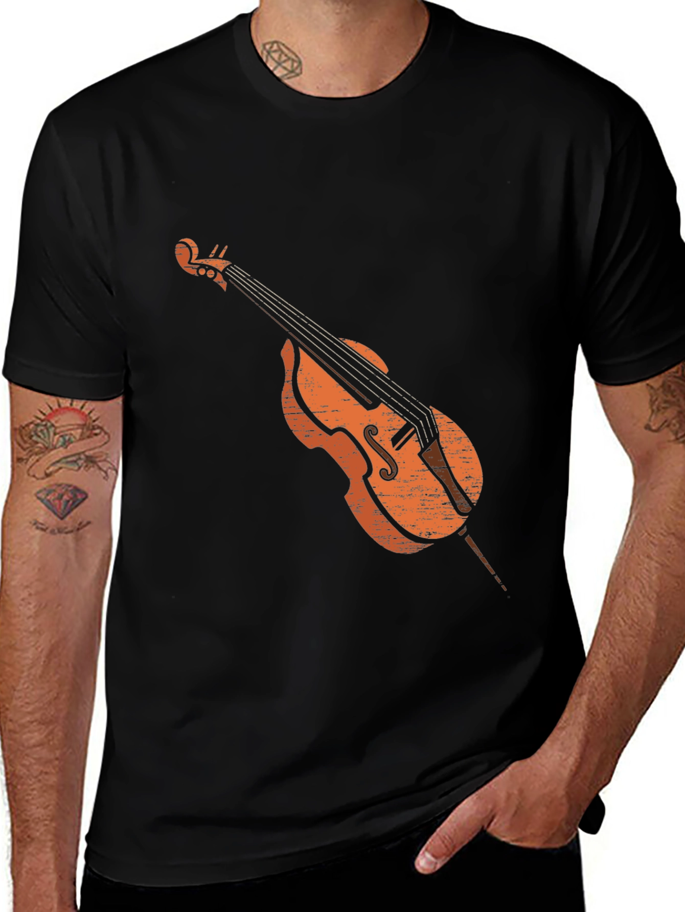 Variant 17 of Vintage Cello Graphic Tee - Musical Instrument Shirt