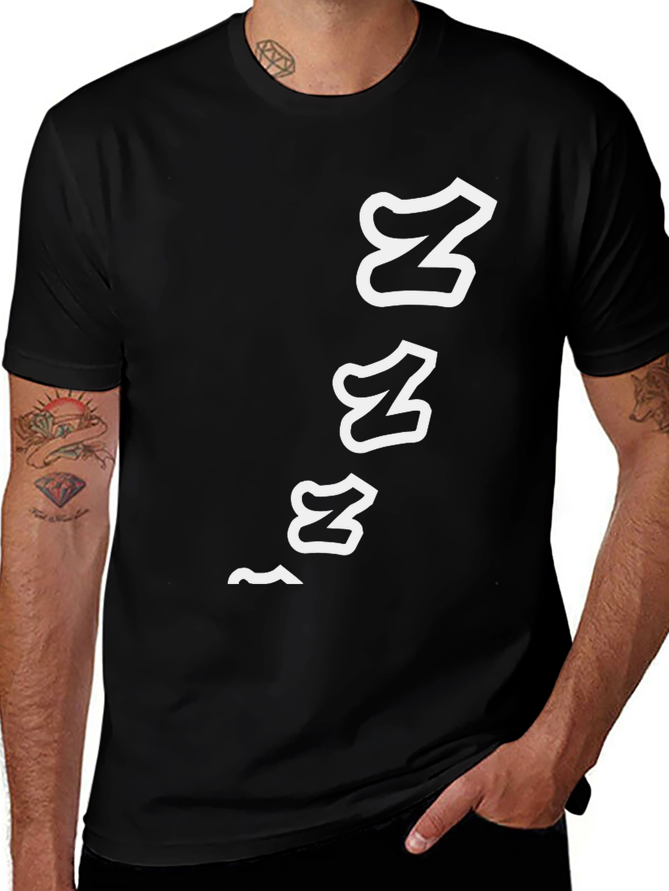 Variant 13 of Men's Black ZZZ Graphic Tee - Sleepy Time Style