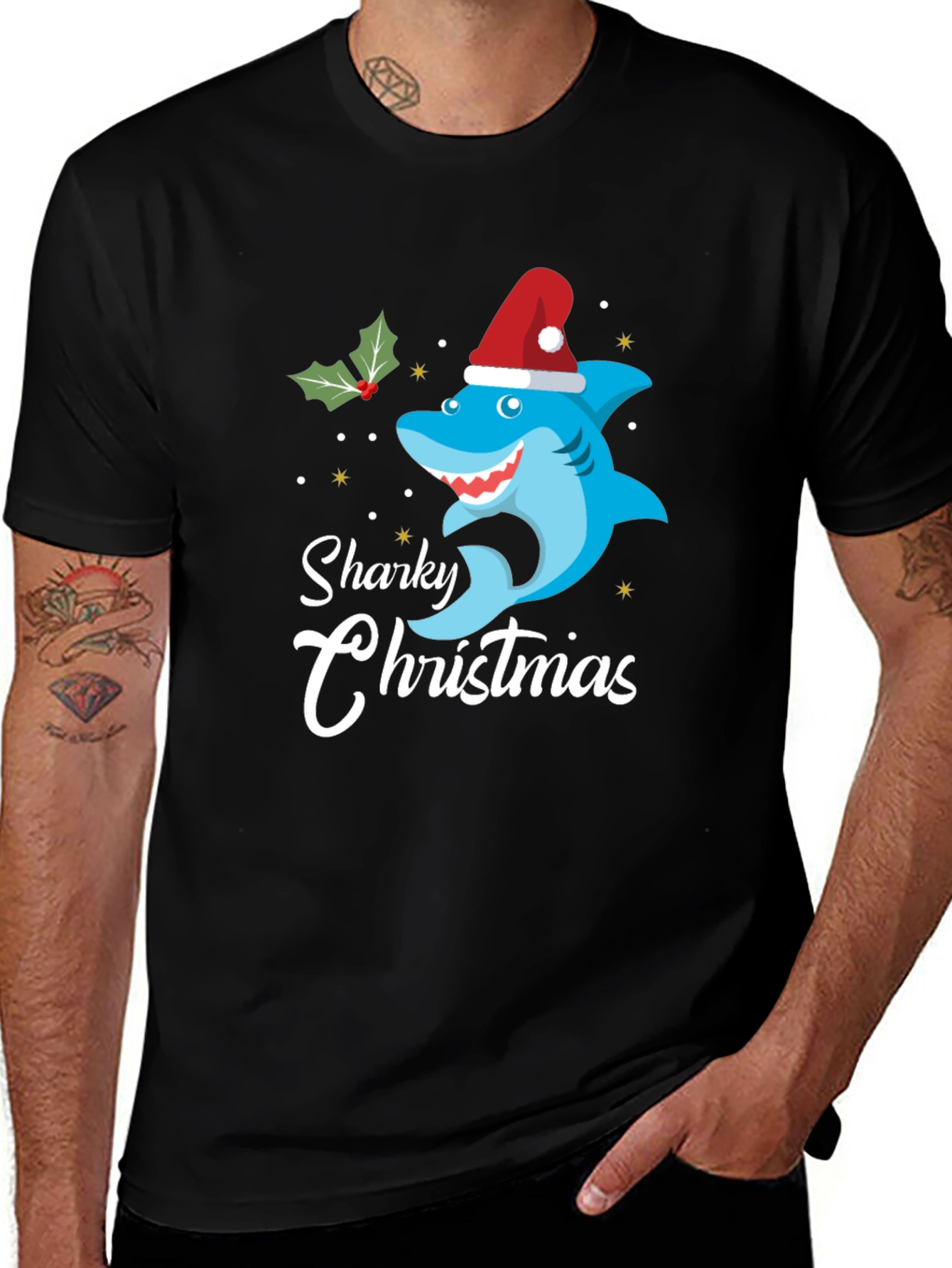 Variant 2 of Sharky Christmas T-Shirt