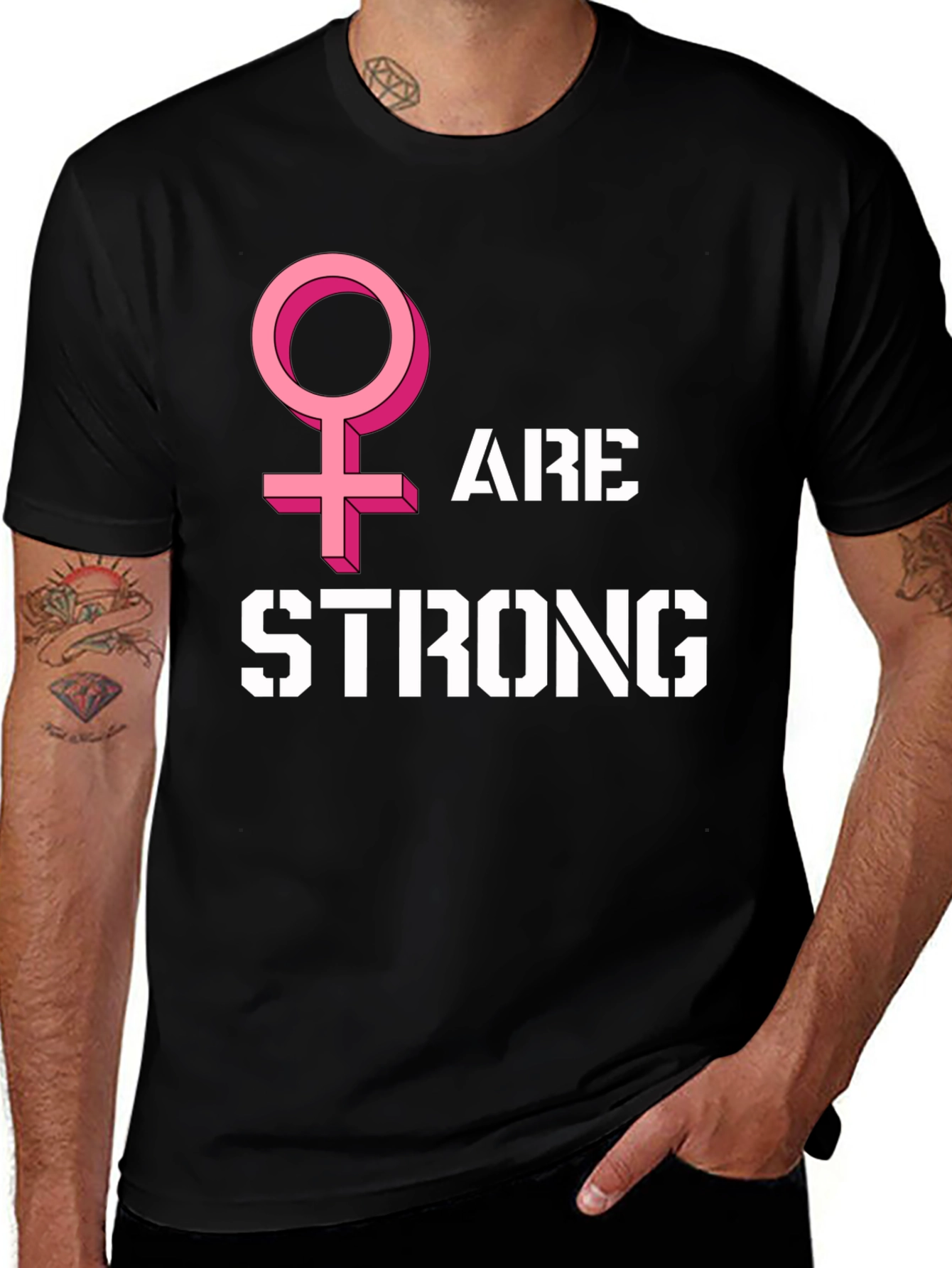 Women Are Strong Graphic Tee - Black