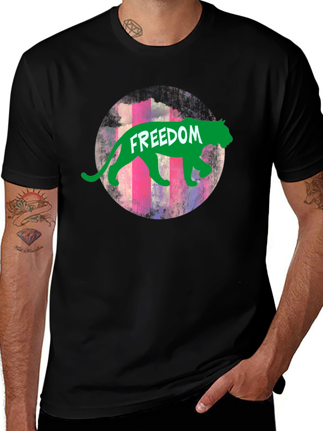 Variant 28 of Freedom Graphic Tee - Green Panther