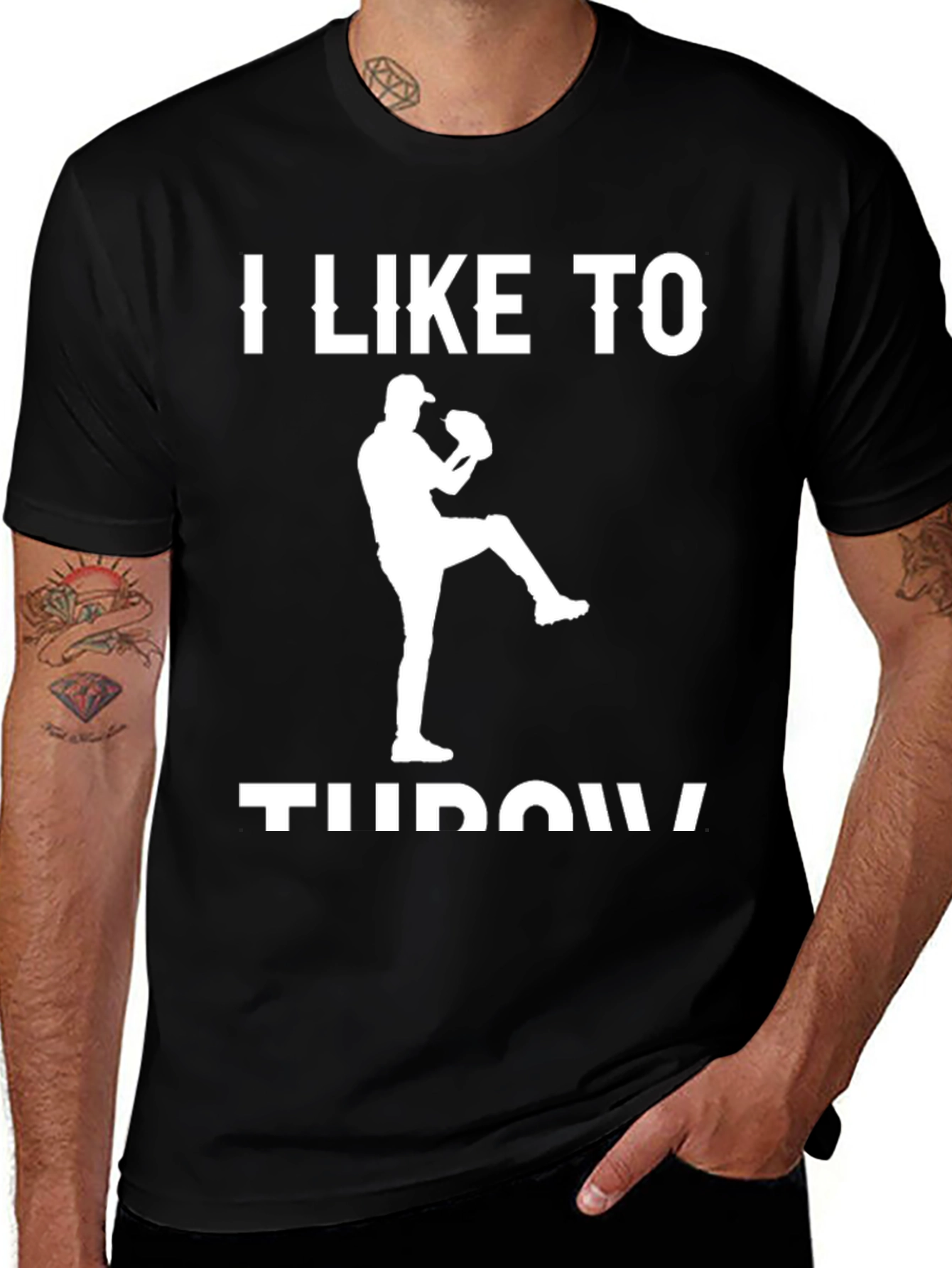 Variant 29 of I Like To Throw T-Shirt - Baseball Pitcher Tee