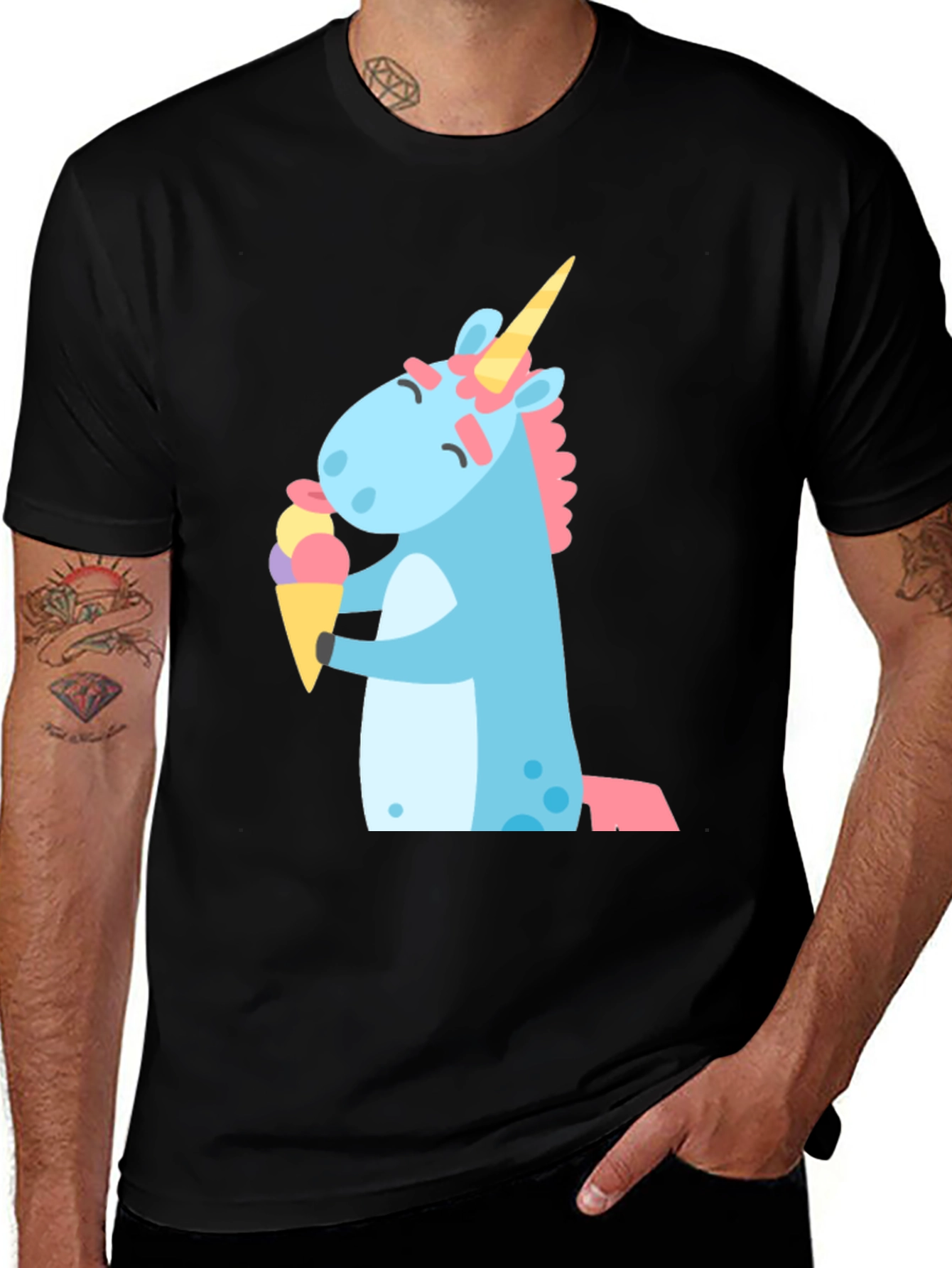 Variant 17 of Unicorn Eating Ice Cream Graphic T-Shirt