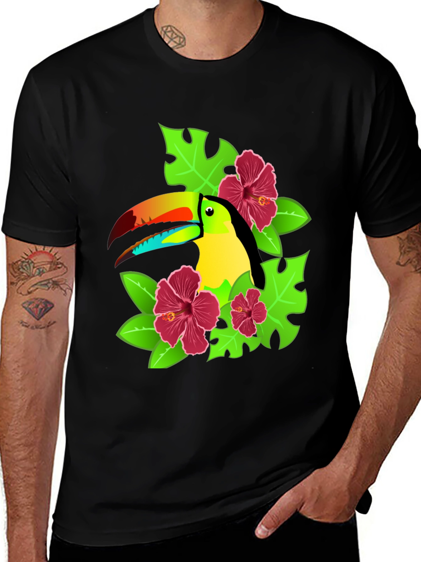 Variant 13 of Tropical Toucan Graphic T-Shirt - Fun Colorful Design