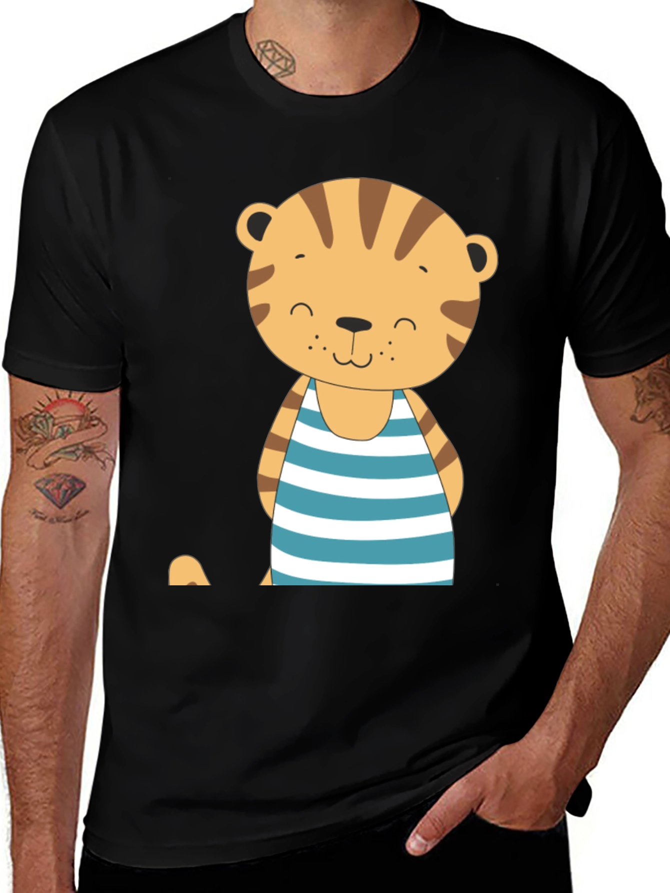 Variant 3 of Cute Cartoon Tiger Striped Shirt