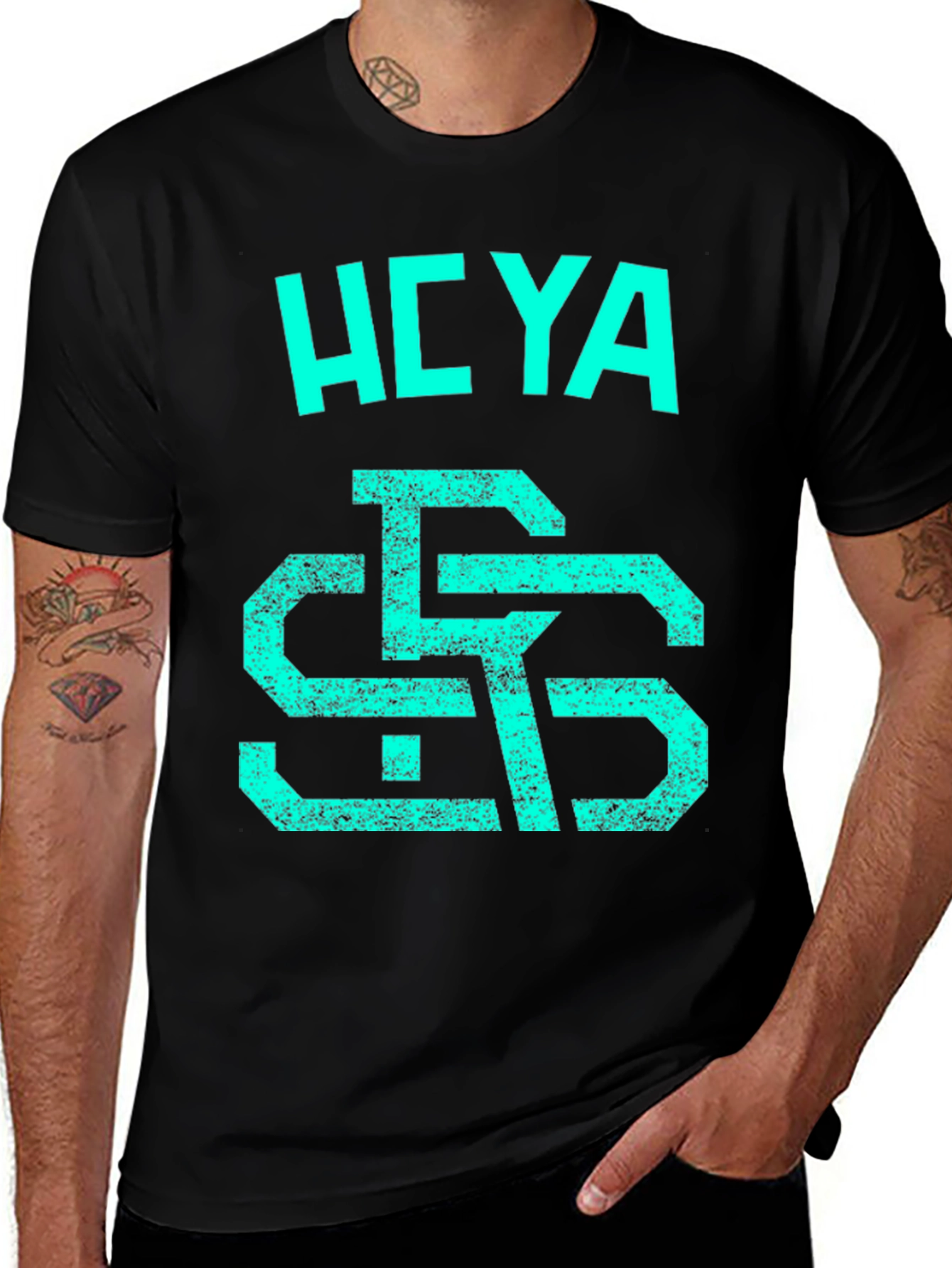 Hoya Saxa T-Shirt, Graphic Print, Short Sleeve, Black