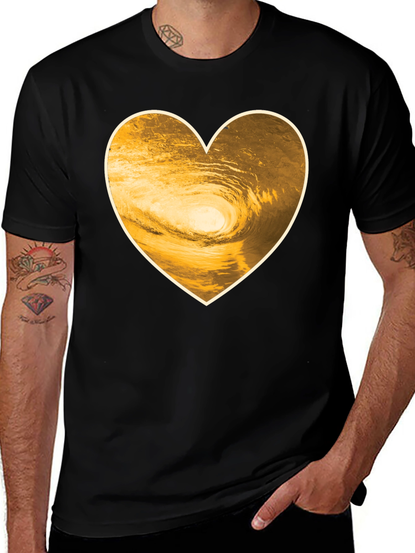 Heart Wave Tee - Golden Beach Vibes