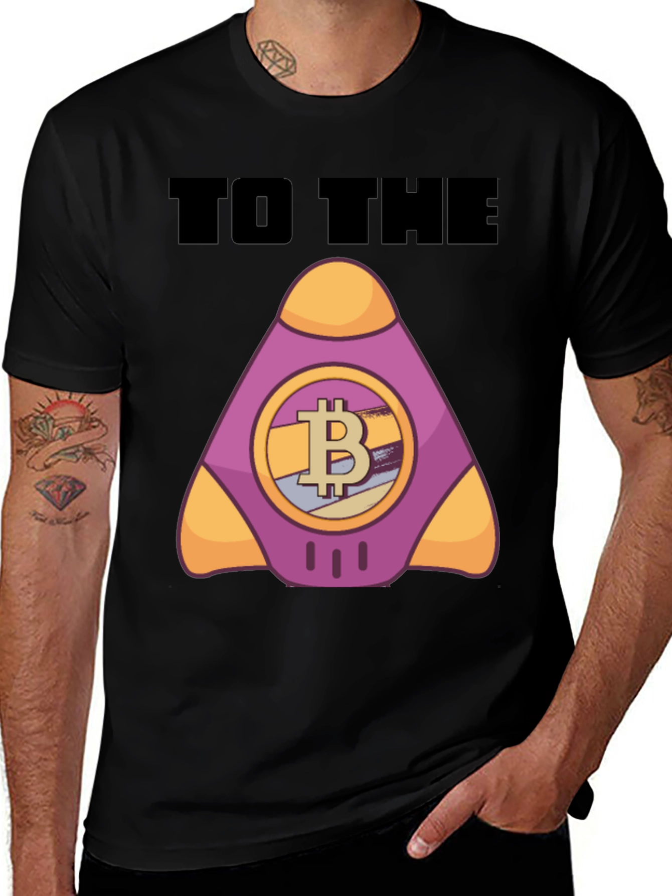 Bitcoin Crypto Rocket T-Shirt - To The Moon!