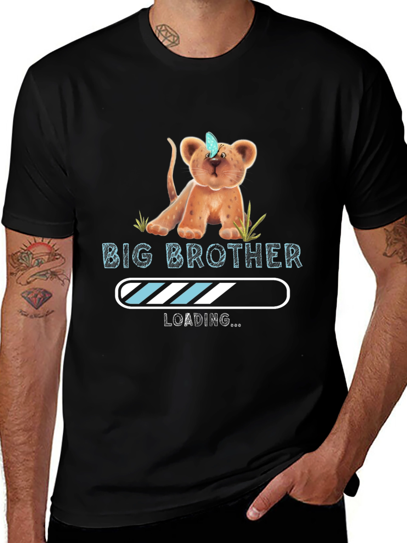 Big Brother Loading T-Shirt - Cute Lion Cub Tee