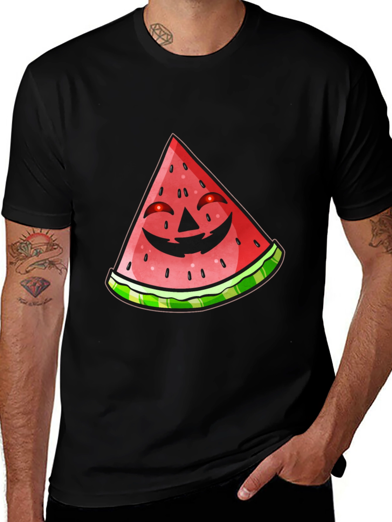 Variant 14 of Halloween Watermelon Tee - Spooky Summer Style