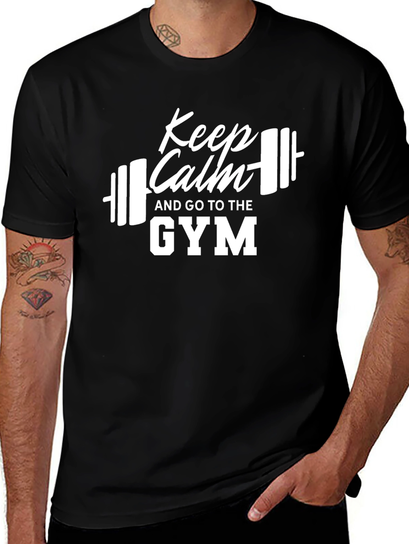 Variant 14 of Keep Calm Gym T-Shirt - Black, Fitness Motivation