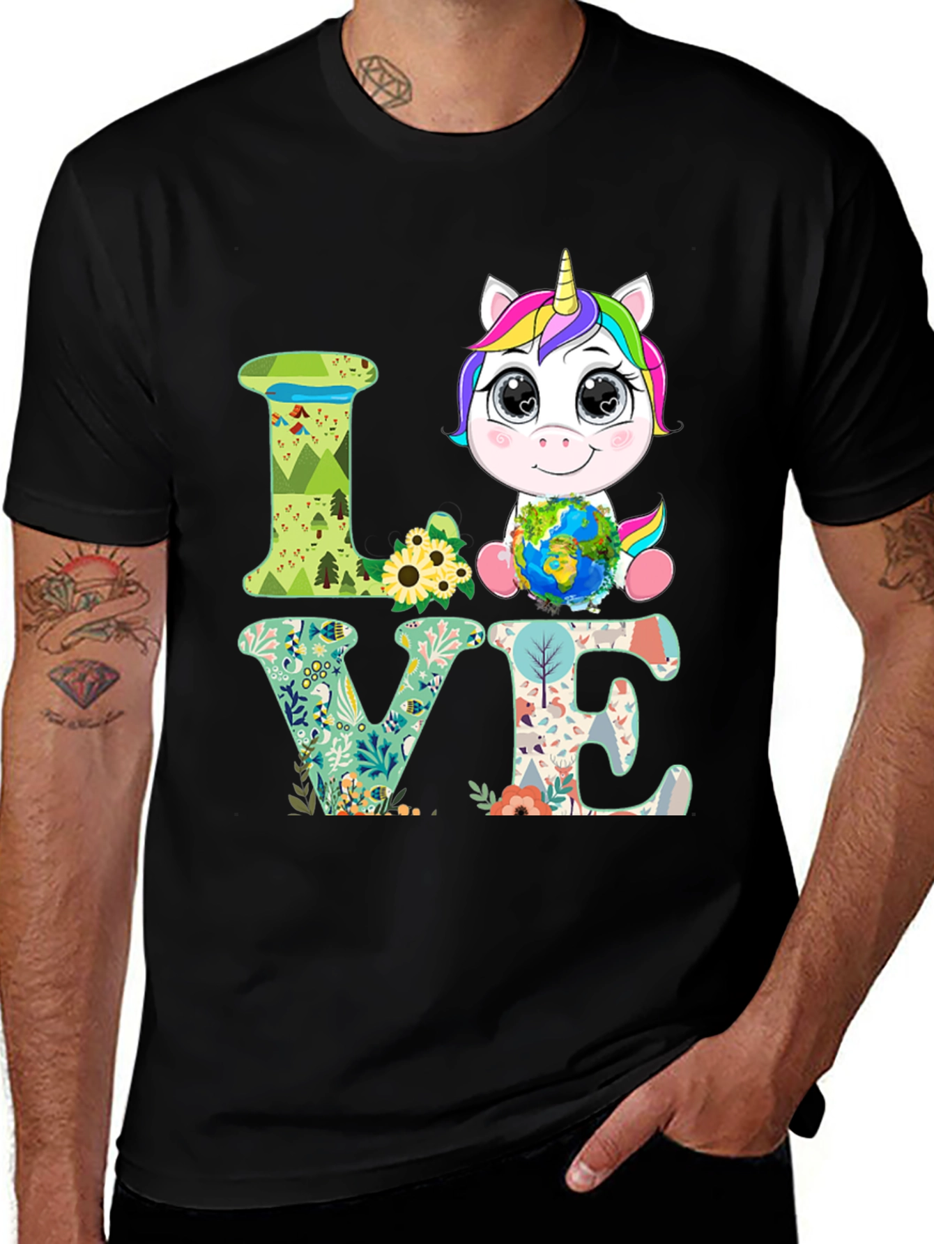 Variant 7 of Unicorn Earth Love T-Shirt