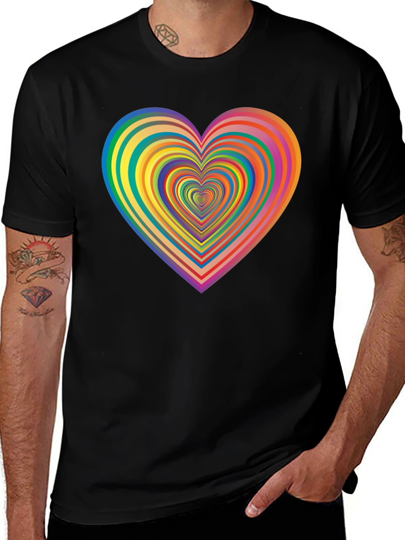 Variant 13 of Rainbow Heart T-Shirt - Stylish Graphic Tee