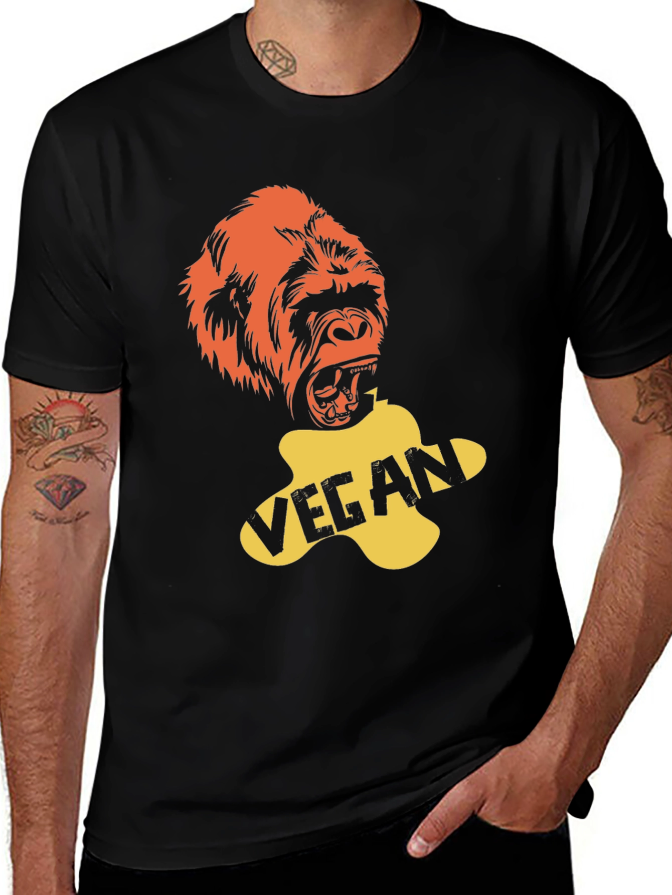 Variant 6 of Vegan Gorilla Graphic T-Shirt - Bold & Ethical Style