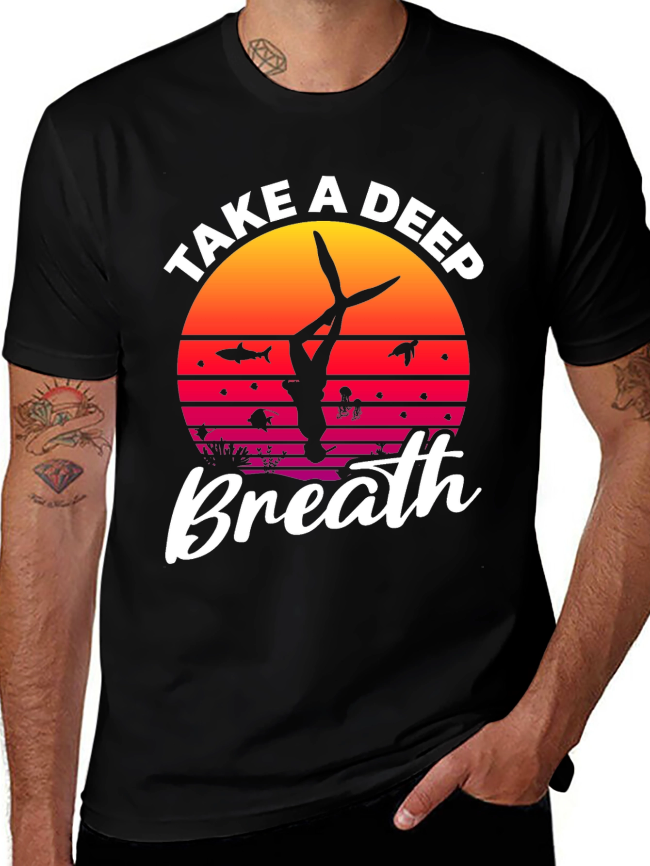 Variant 5 of Diver Deep Breath Graphic T-Shirt