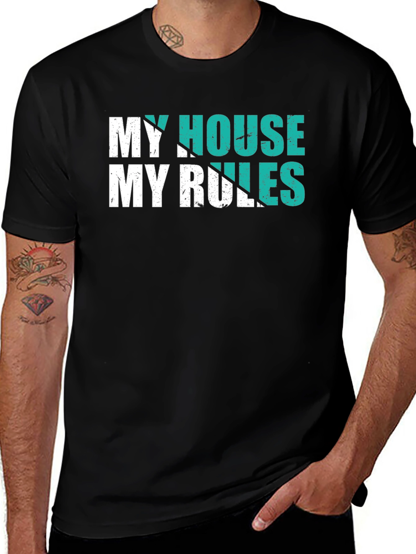 Variant 7 of My House My Rules T-Shirt - Black Graphic Tee