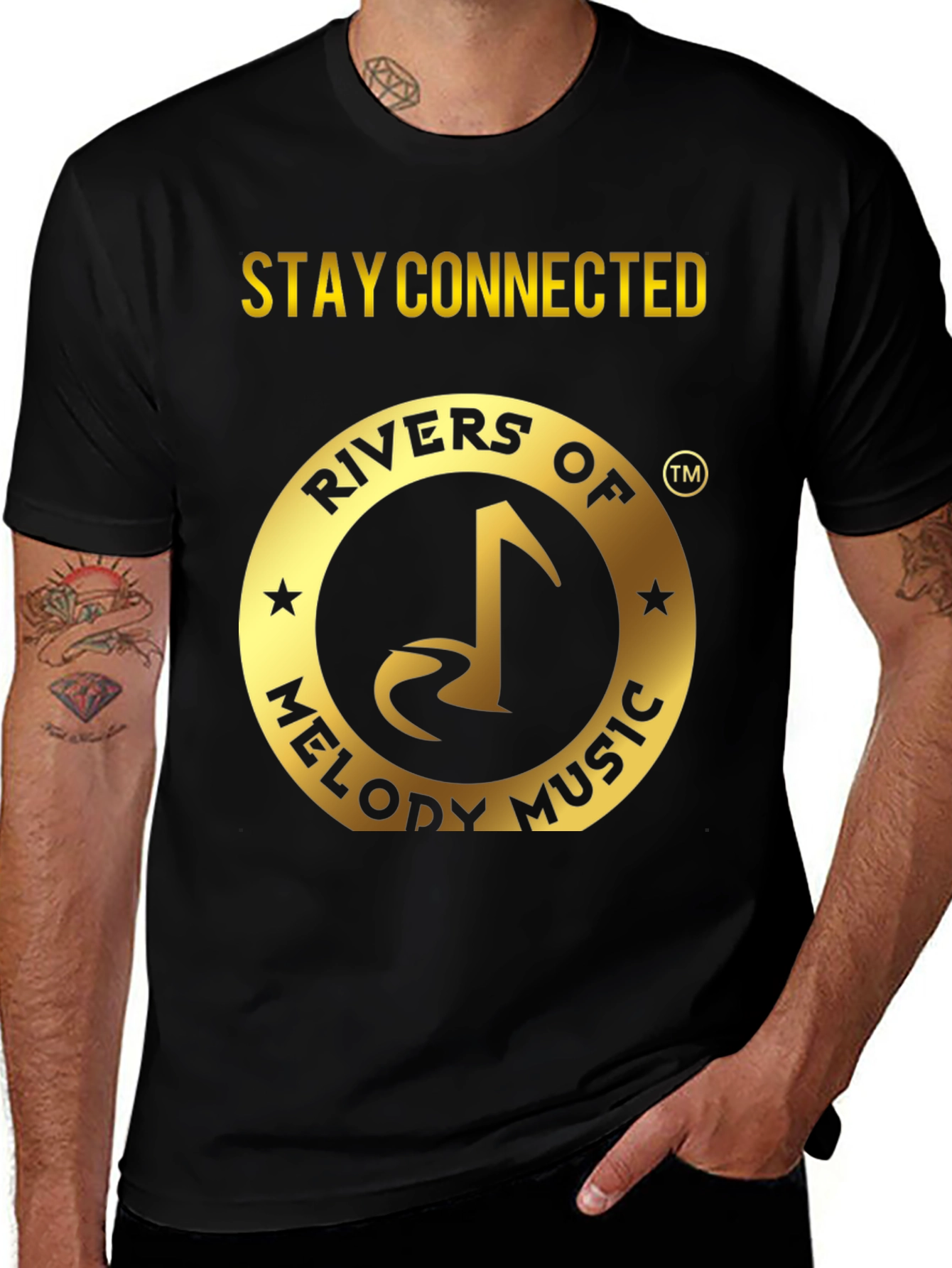 Variant 10 of Rivers of Melody Music Black T-Shirt